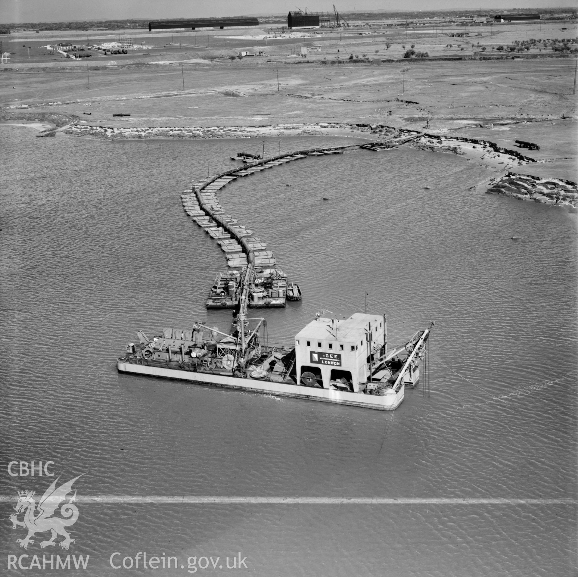 View of dredging work for Shotton Steelworks commissioned by the Westminster Dredging Co. Ltd