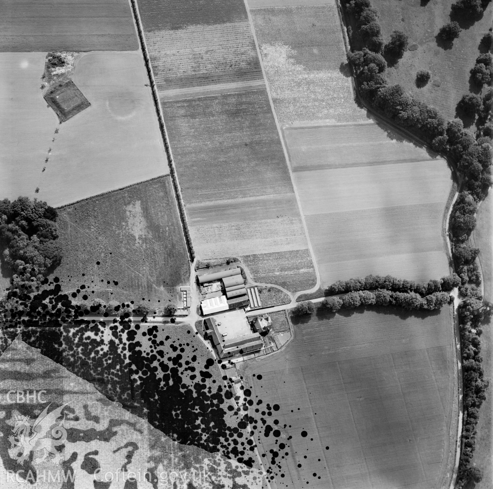 View of Maindiff farm and nursery showing covered reservoir