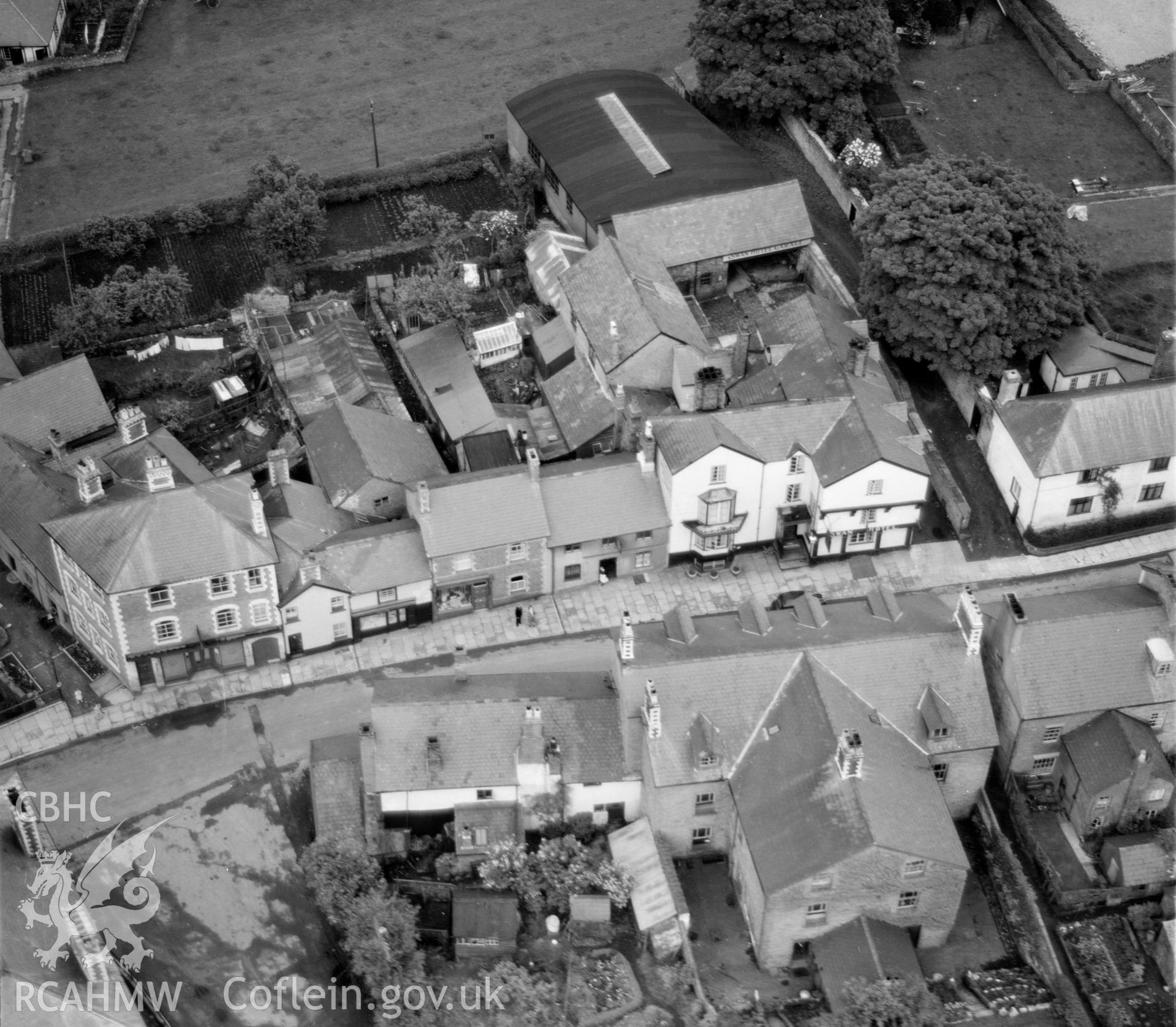 View of Knighton showing the Swan Hotel