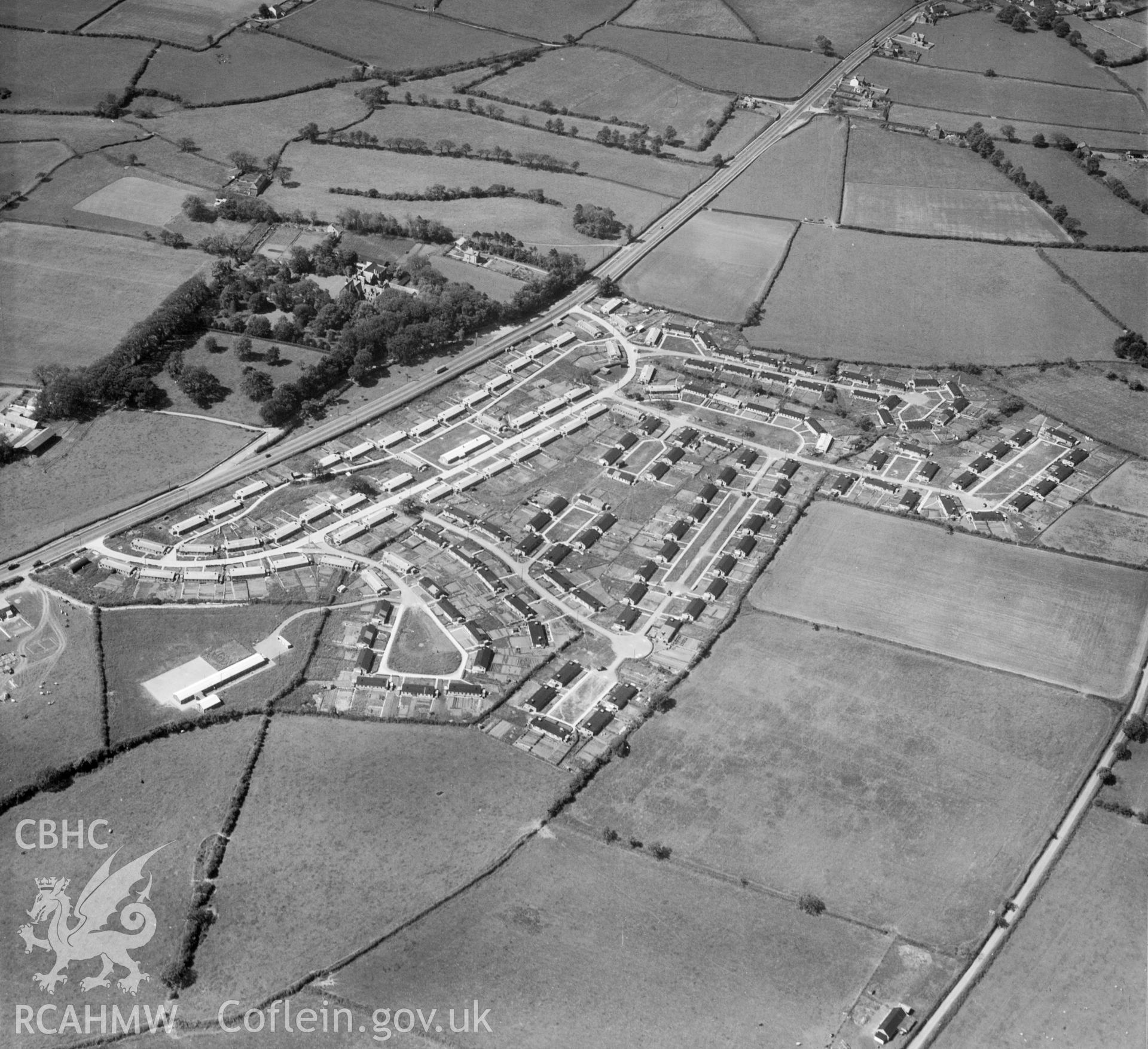 View of prefab housing estate, later rebuilt as Bryntirion, Bridgend