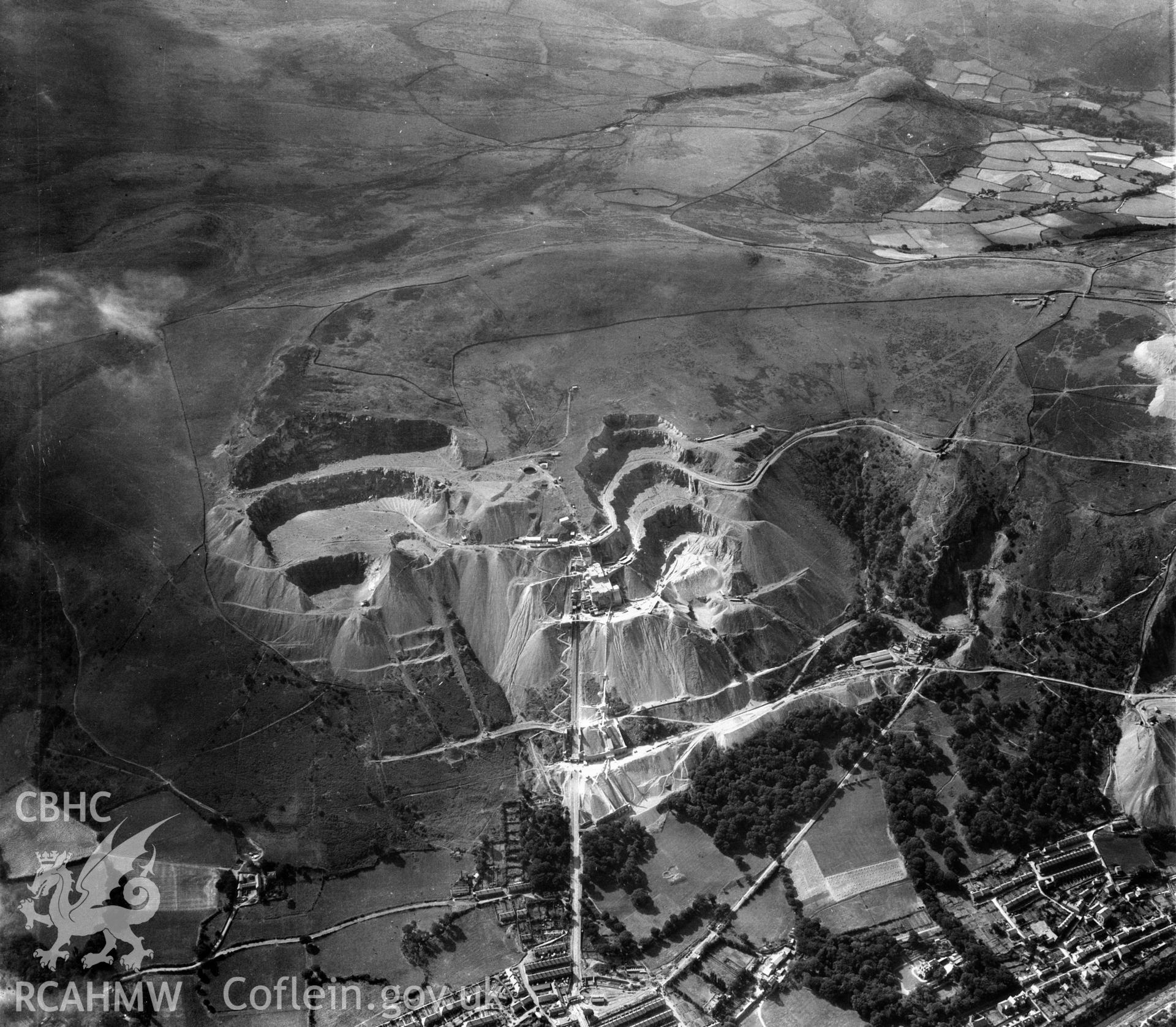 View of Penmaenmawr showing quarry