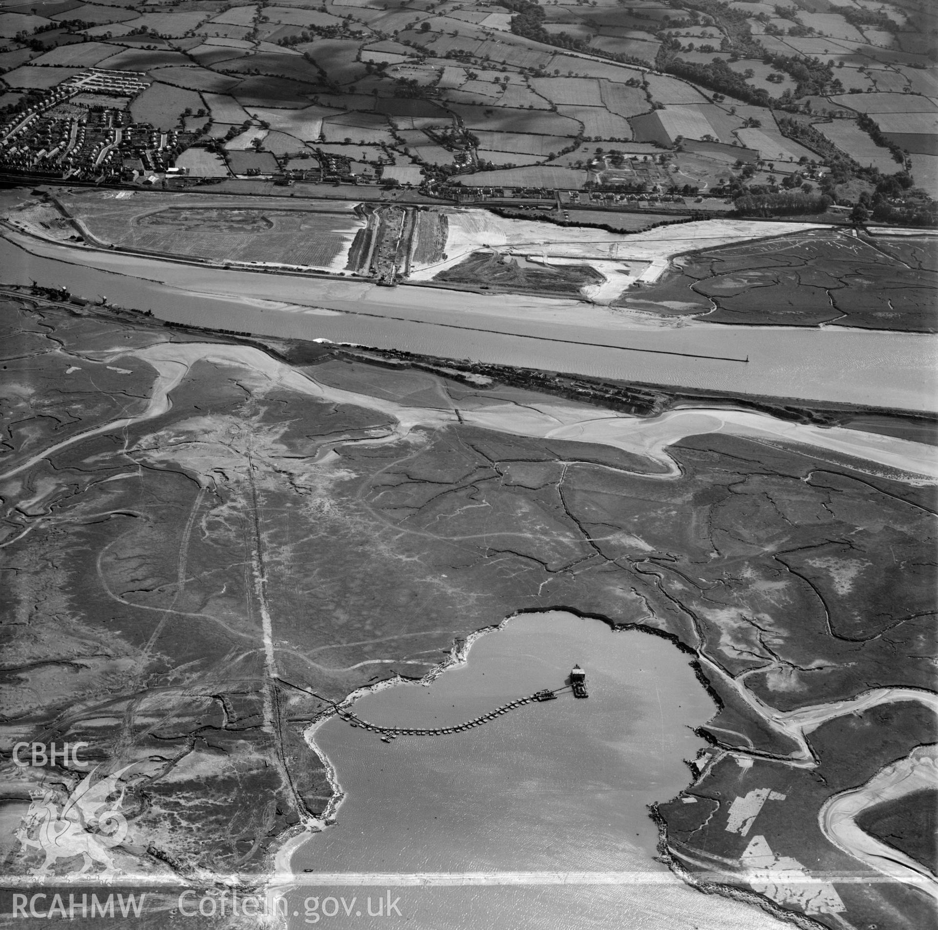 View of dredging work for Shotton Steelworks commissioned by the Westminster Dredging Co. Ltd