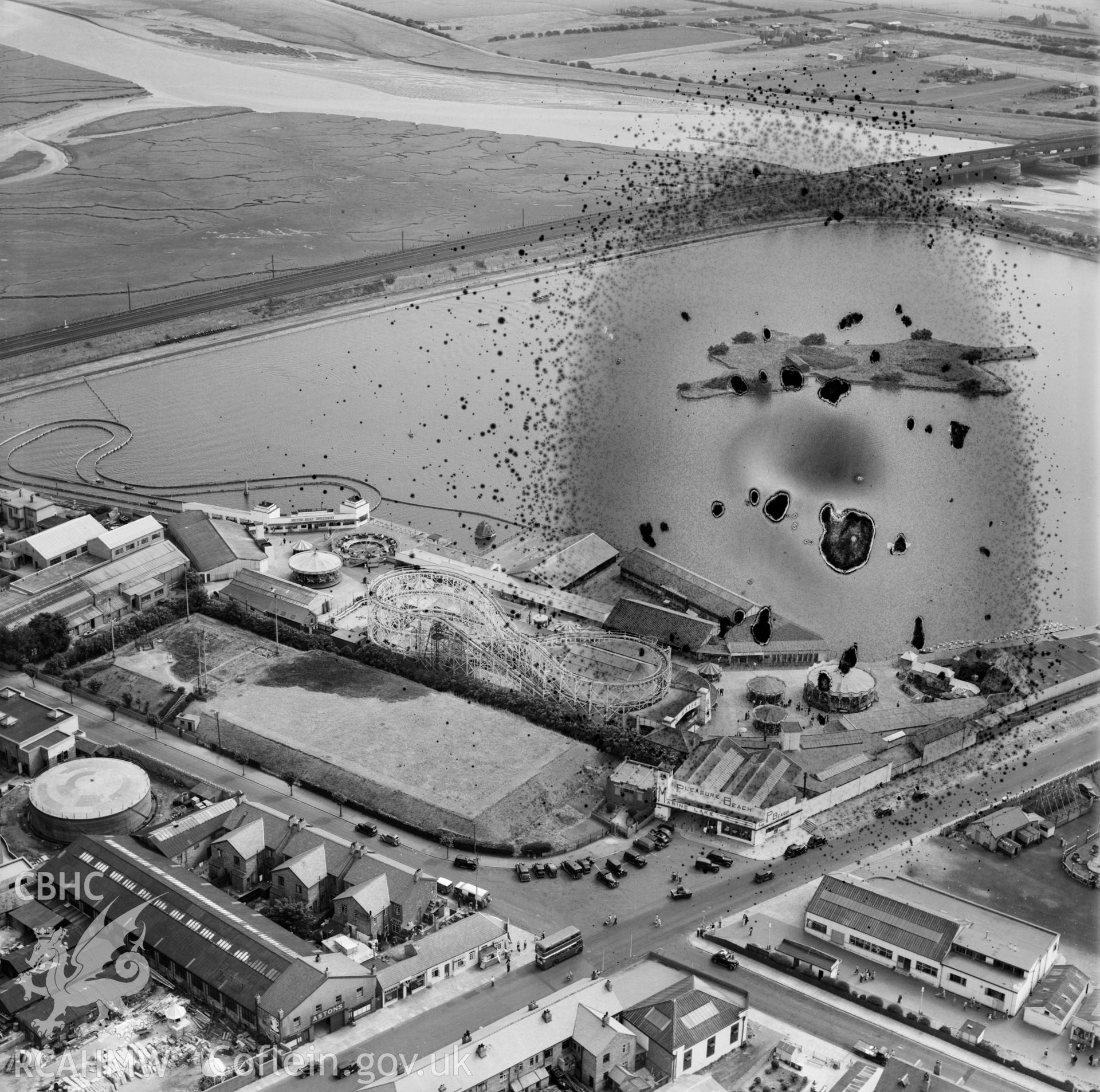 View of amusement park at Marine Lake, Rhyl (commissioned by Rhyl Amusements Ltd.)