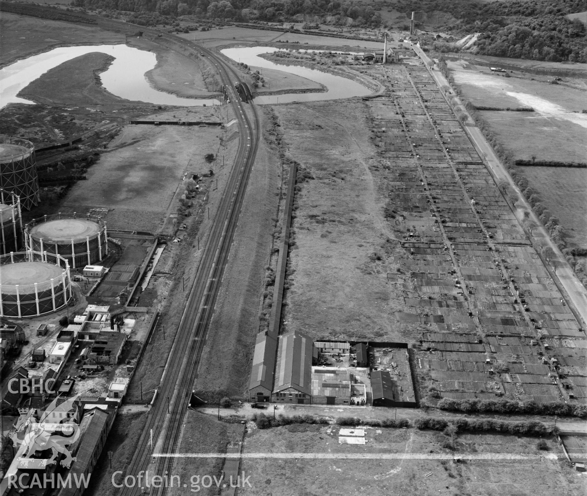 View of Dixon's Ropeworks, Penarth, also showing Ferry Road Gasworks