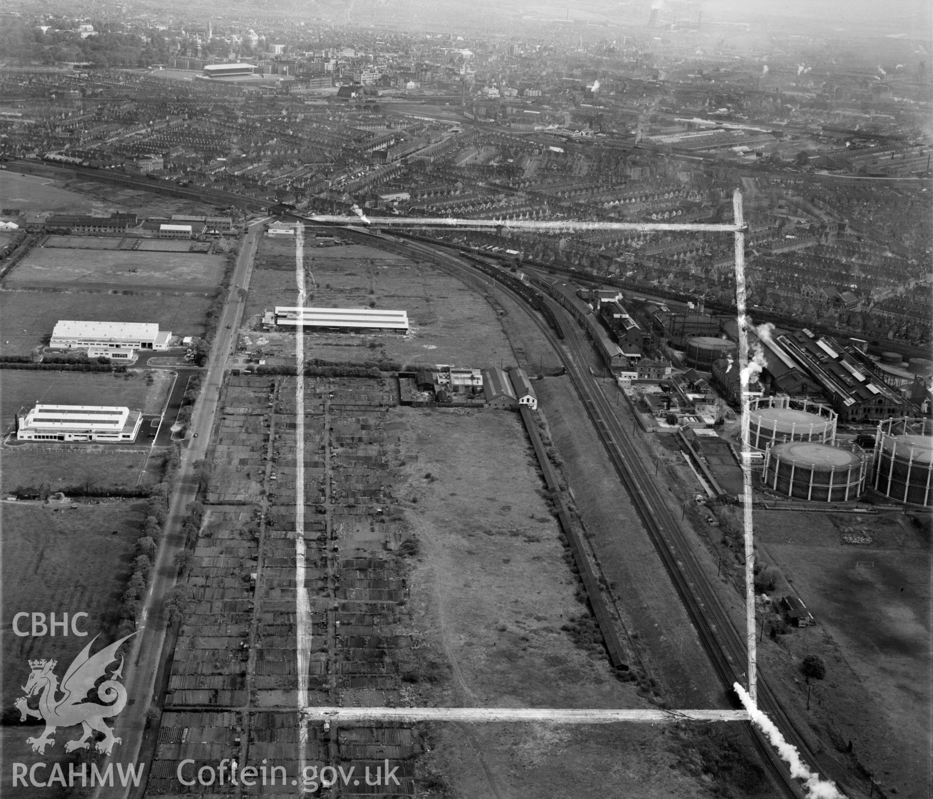 View of Dixon's Ropeworks, Penarth, also showing Ferry Road Gasworks