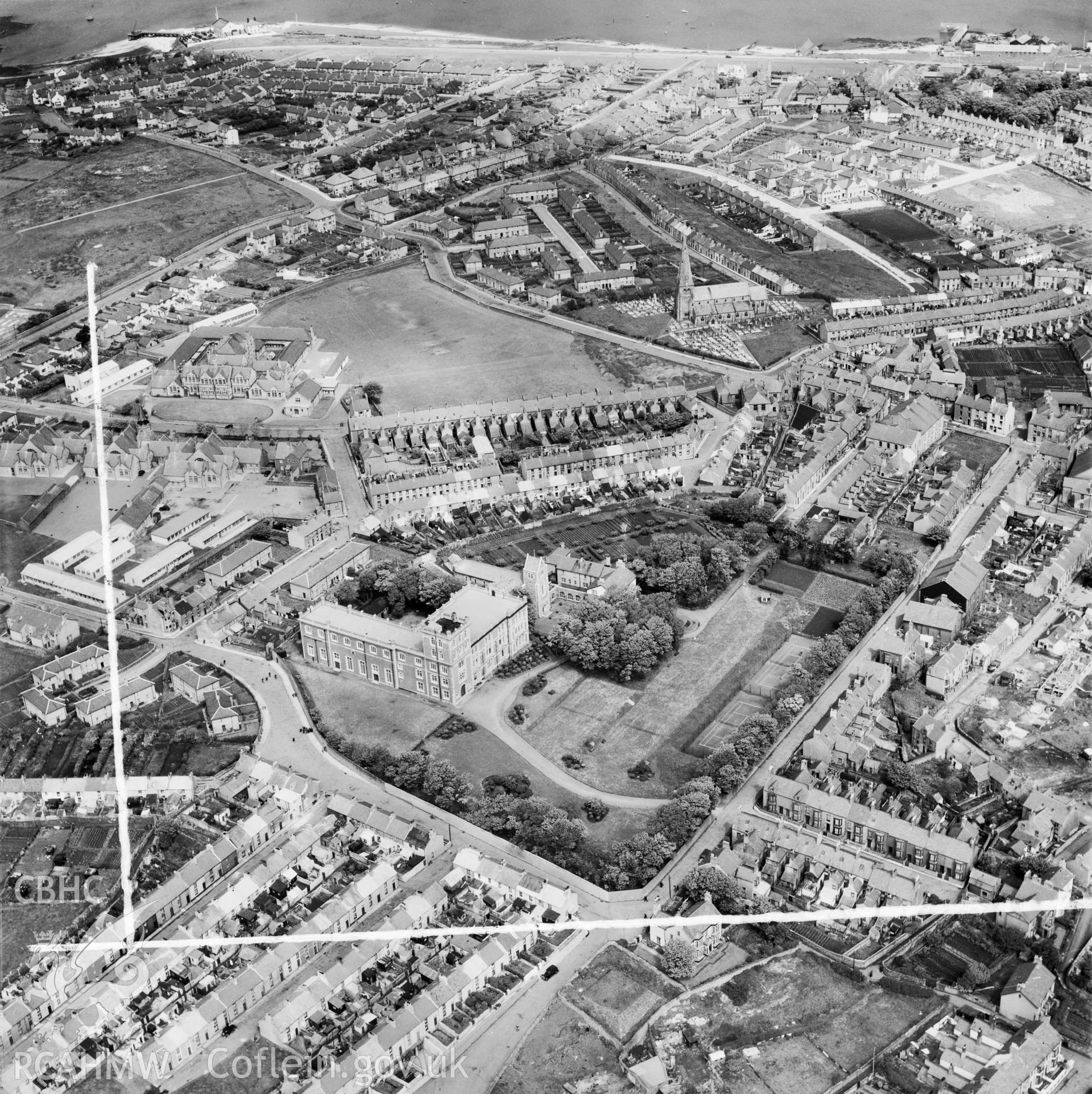 View of Holyhead showing Le Bon Sauveur convent