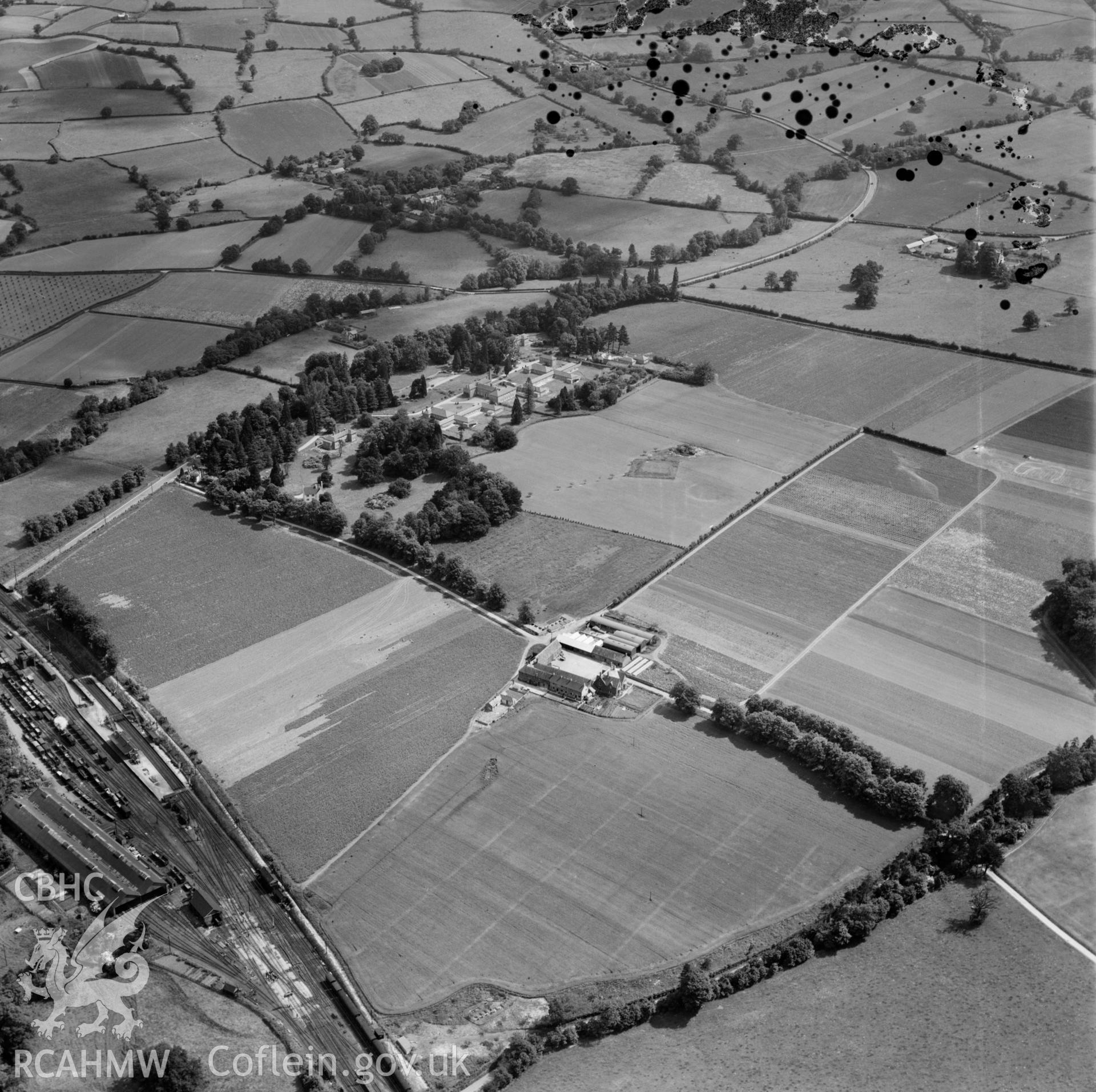 View of Maindiff farm and nursery showing Maindiff Court Hospital in background