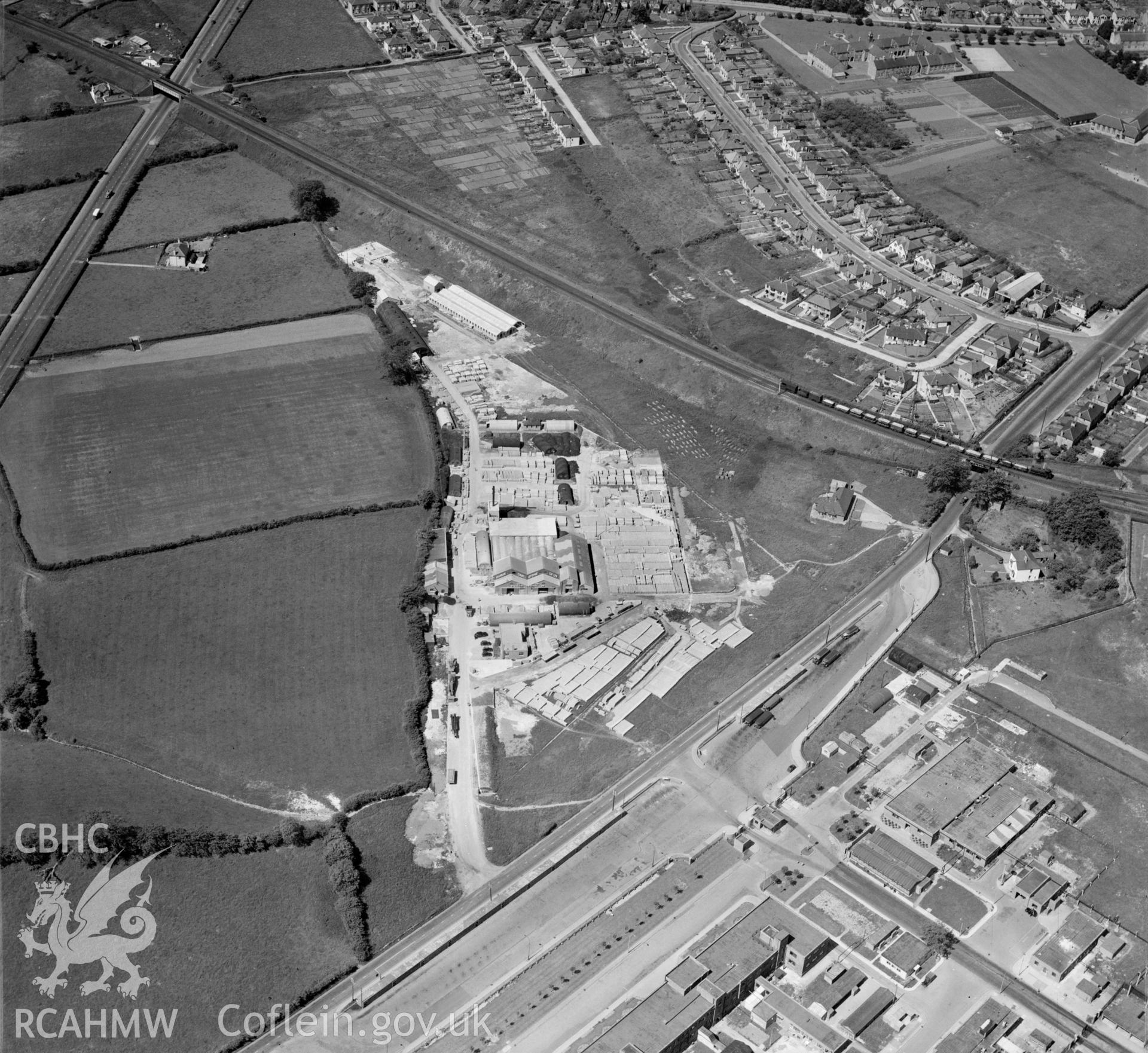 View of Concrete works, Bridgend, also showing Bridgend RO factory