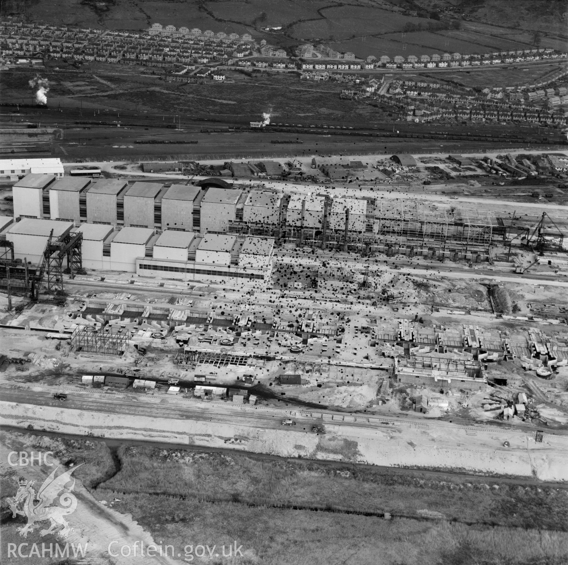 View of Abbey Steelworks, Port Talbot under construction