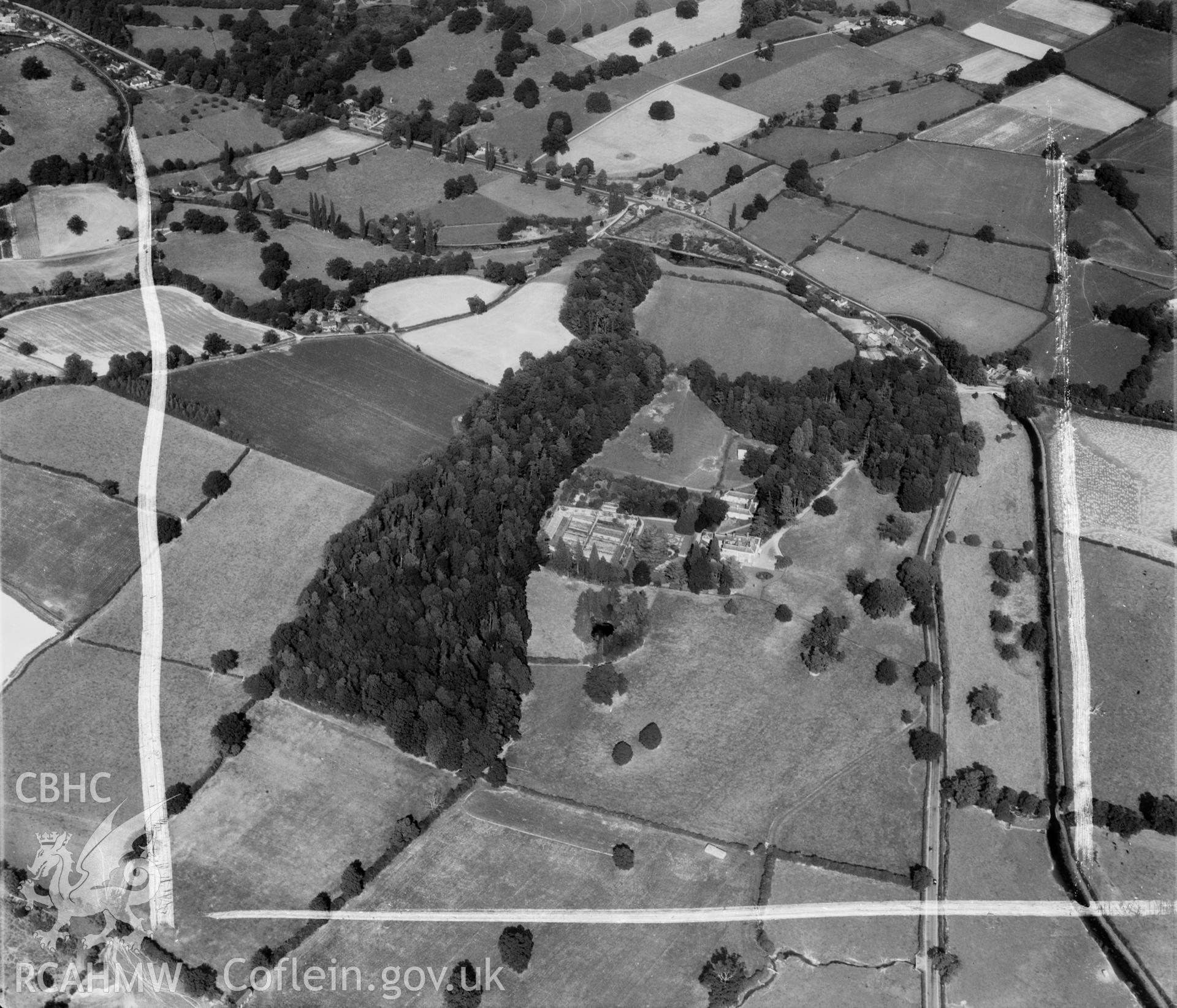 Distant view of Garthmyl (photograph commissioned by Capt. H. Bromley-Way)