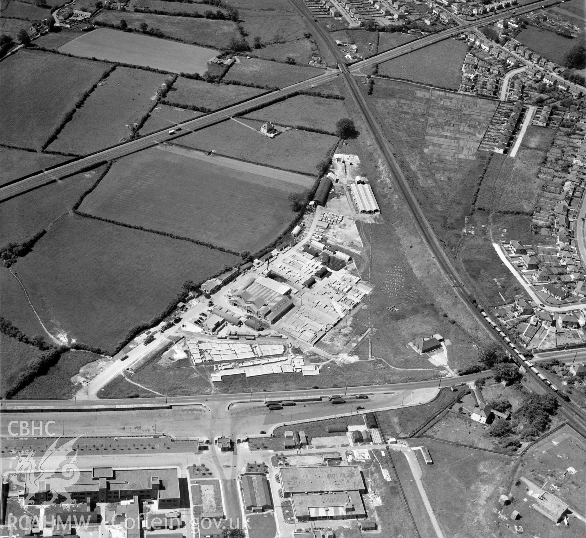 View of Concrete works, Bridgend, also showing Bridgend RO factory