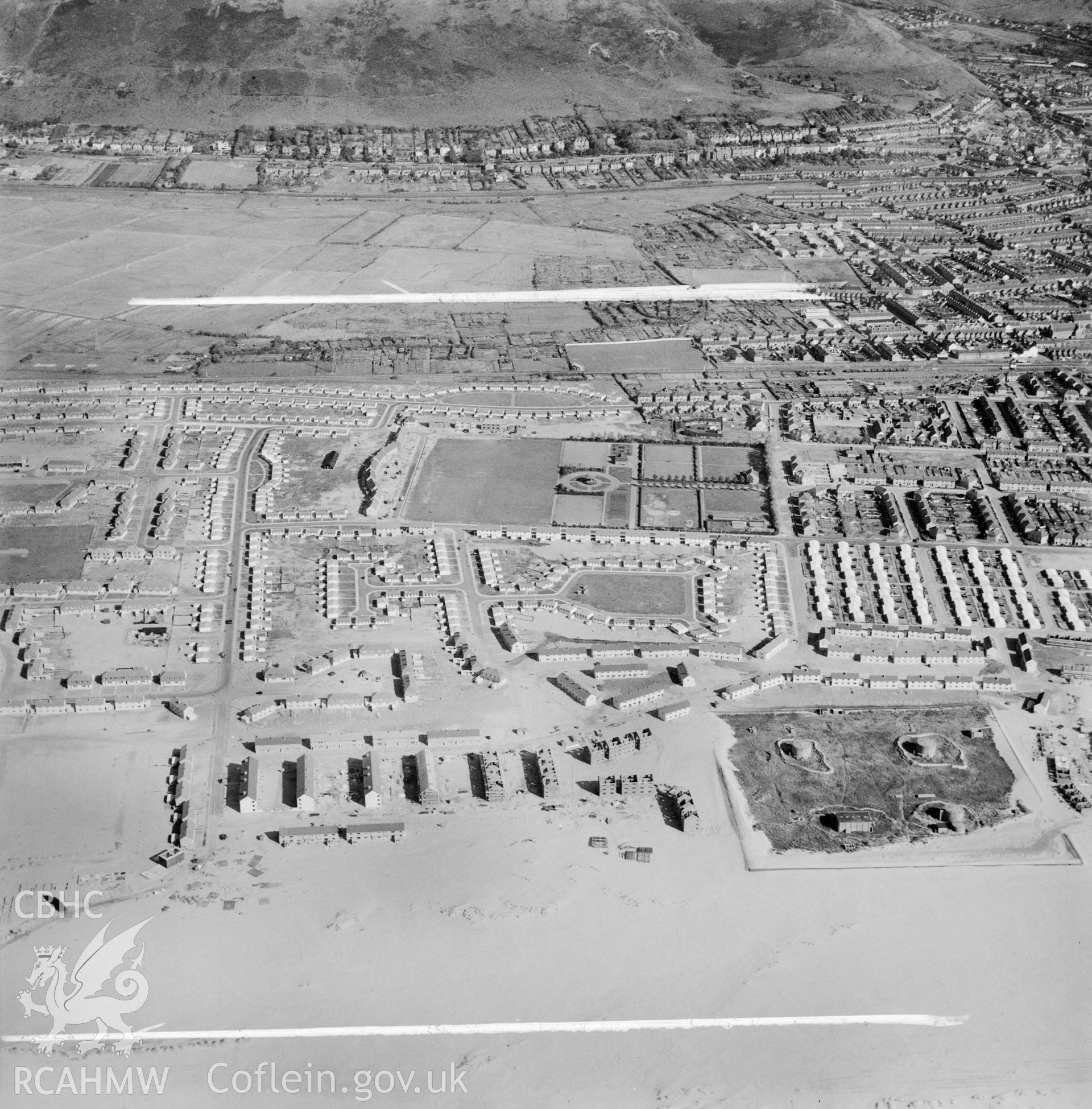View of newly-built housing at the Sandsfield Estate, Aberavon, showing Vivian Park