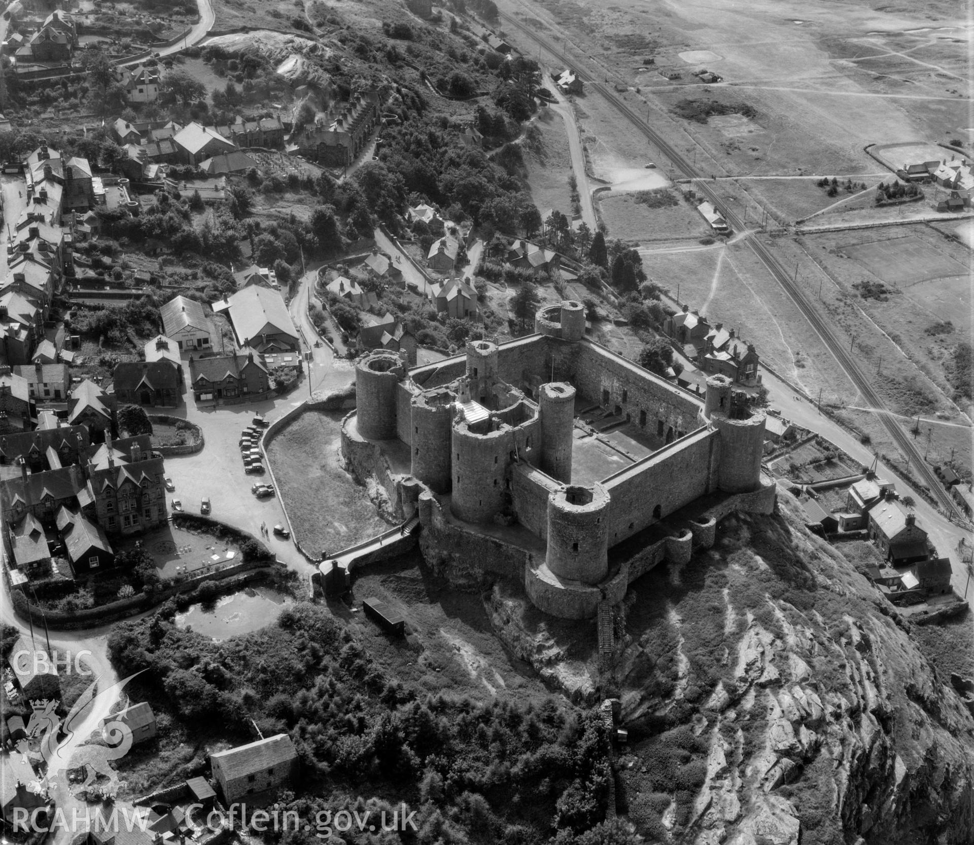 View of Harlech showing castle