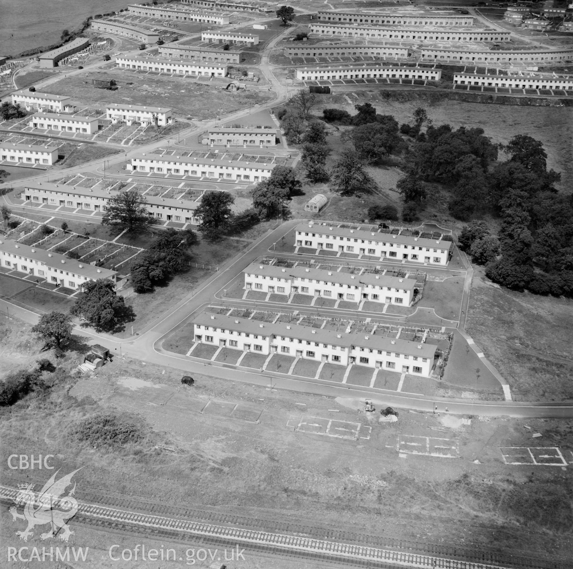 View of Gaer housing estate showing newly built houses in 1950