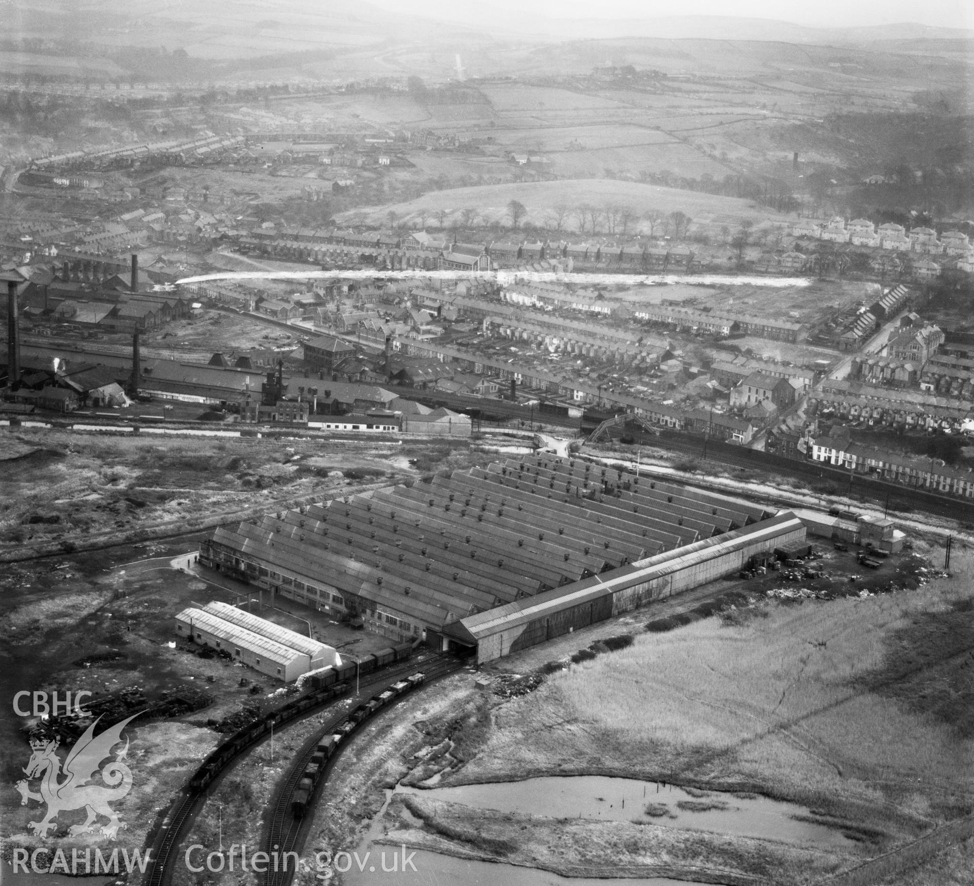 View of the Metal Box tinplate works, Neath