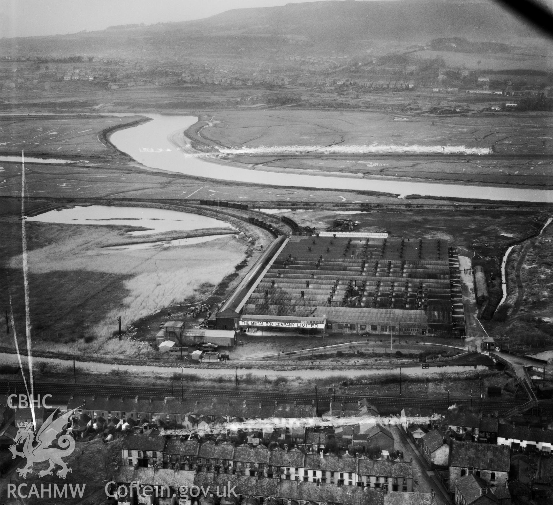View of the Metal Box tinplate works, Neath
