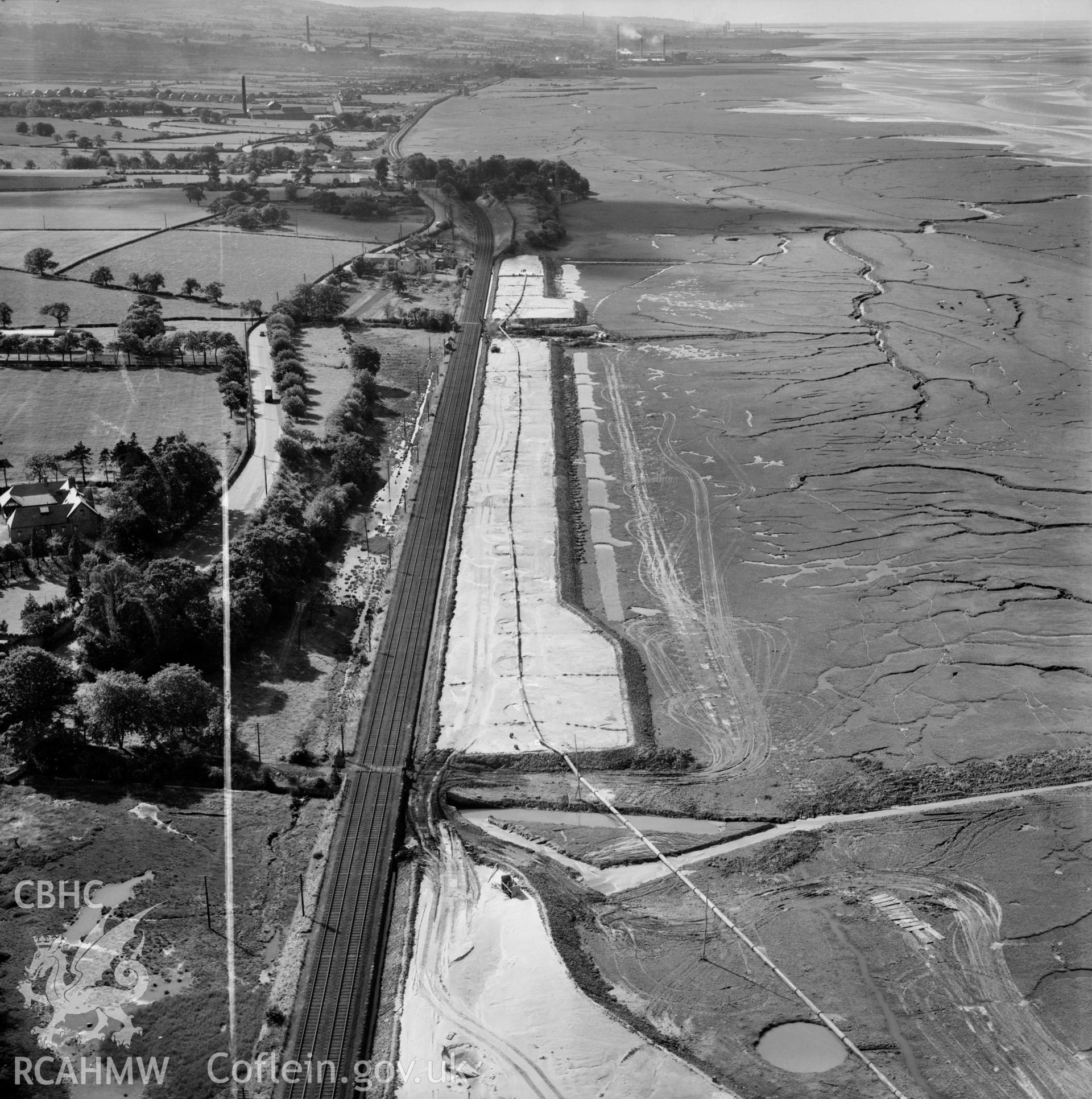 View of dredging work for Shotton Steelworks commissioned by the Westminster Dredging Co. Ltd