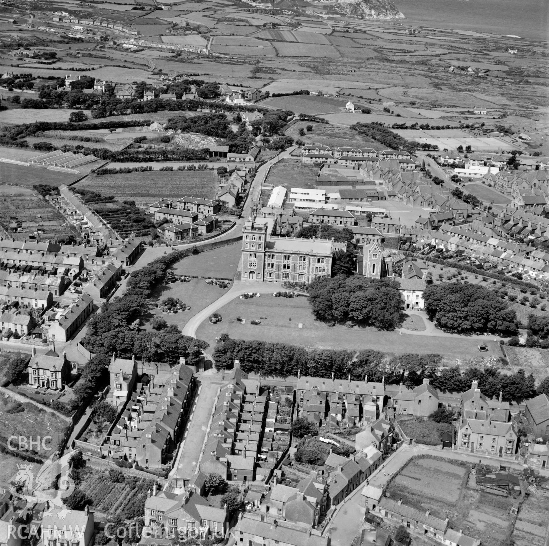 View of Holyhead showing Le Bon Sauveur convent