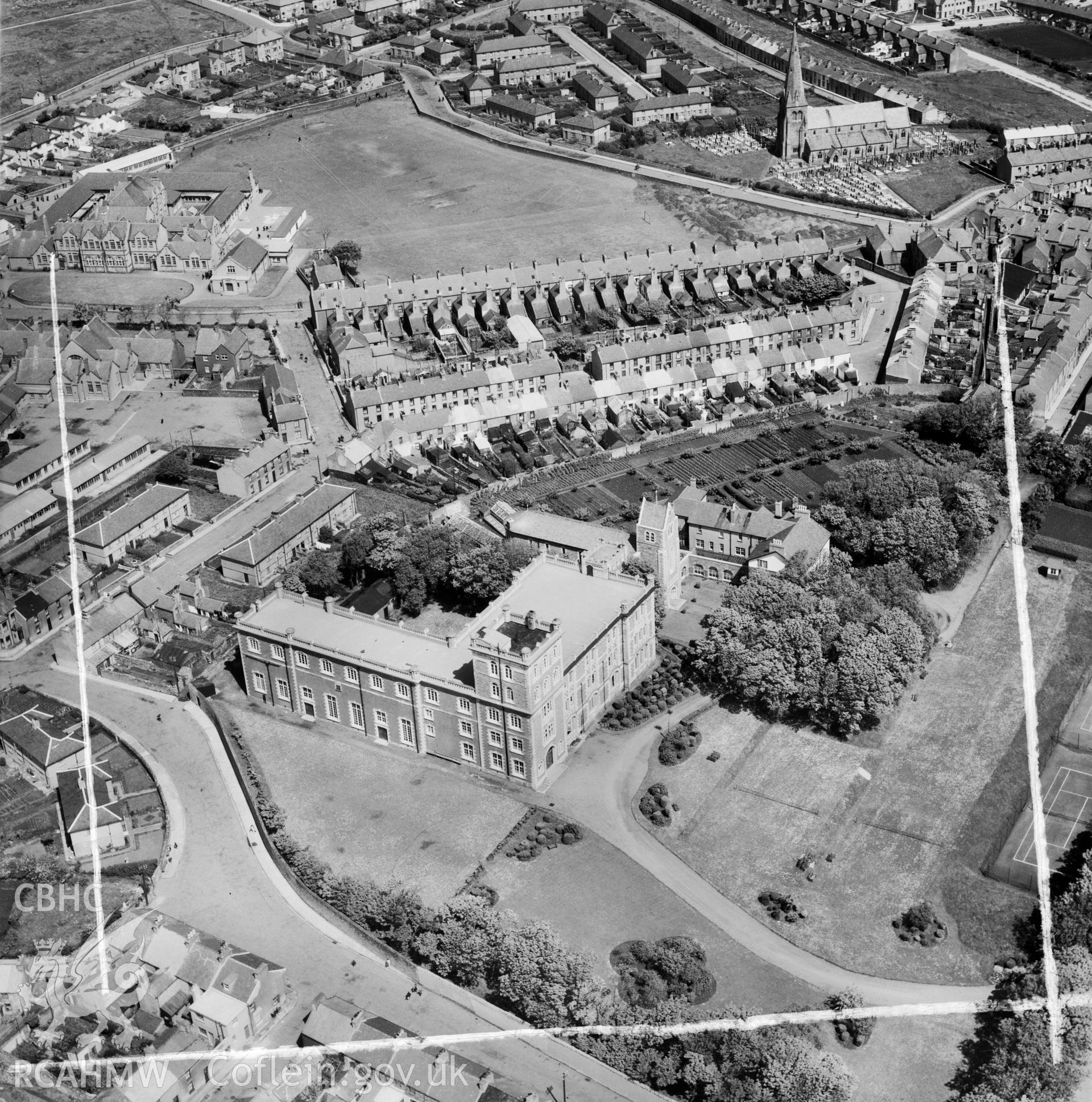 View of Holyhead showing Le Bon Sauveur convent
