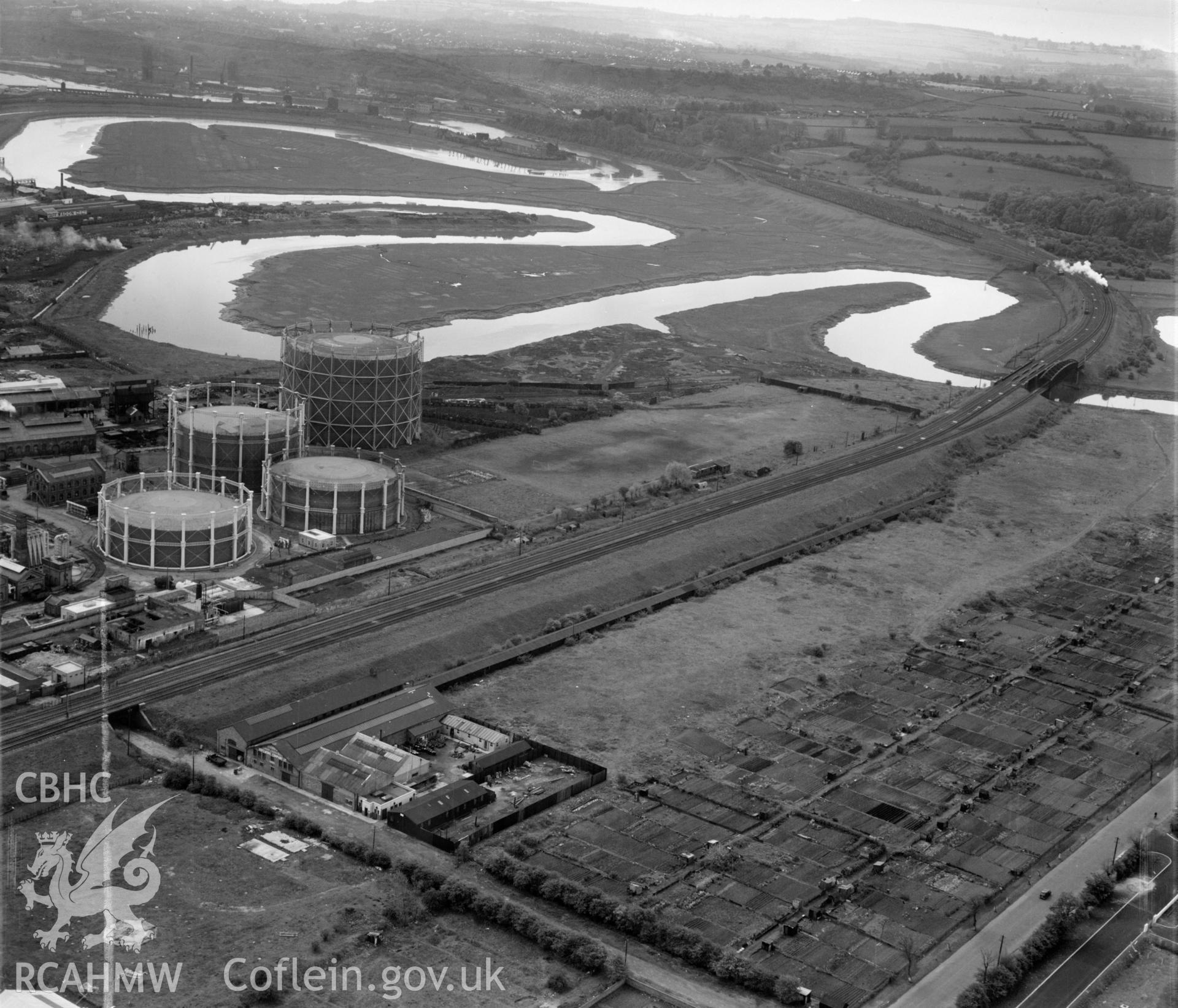 View of Dixon's Ropeworks, Penarth, also showing Ferry Road Gasworks