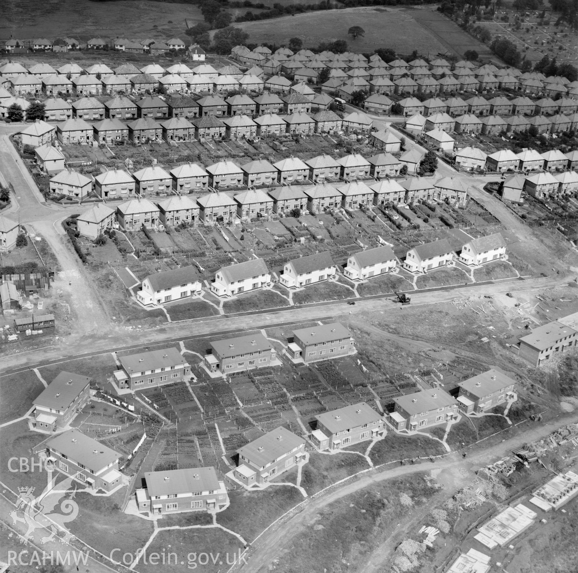 View of Gaer housing estate showing newly built houses in 1950