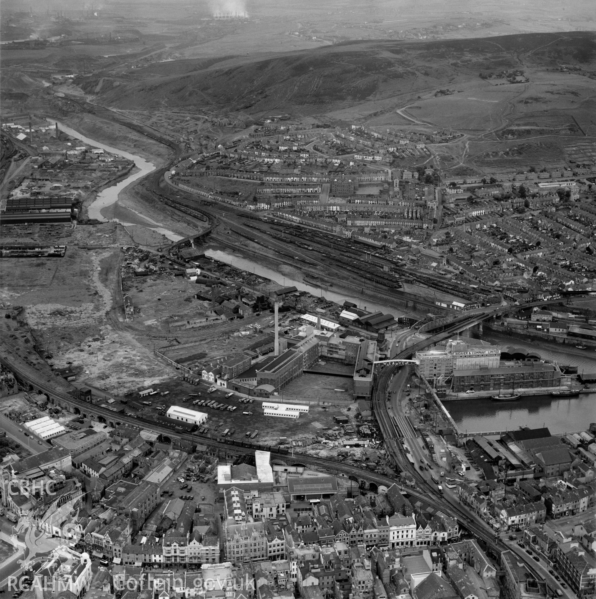 View of Swansea showing Weaver & Co., Ltd. Mill