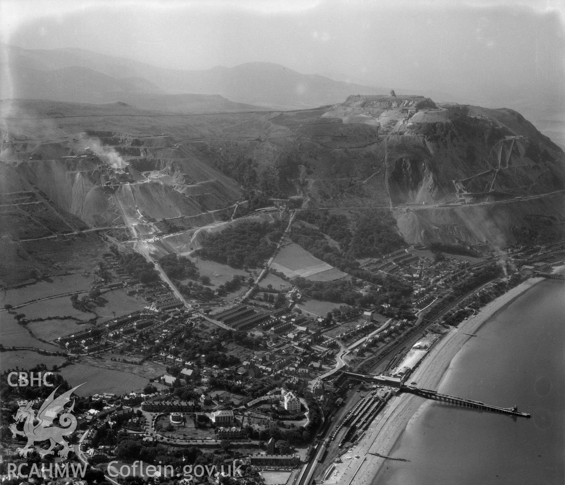 View of Penmaenmawr showing quarry