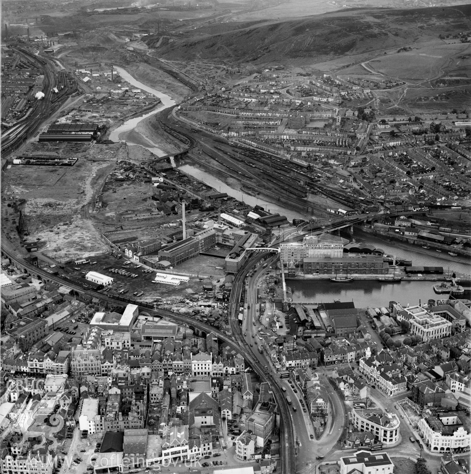 View of Swansea showing Weaver & Co., Ltd. Mill