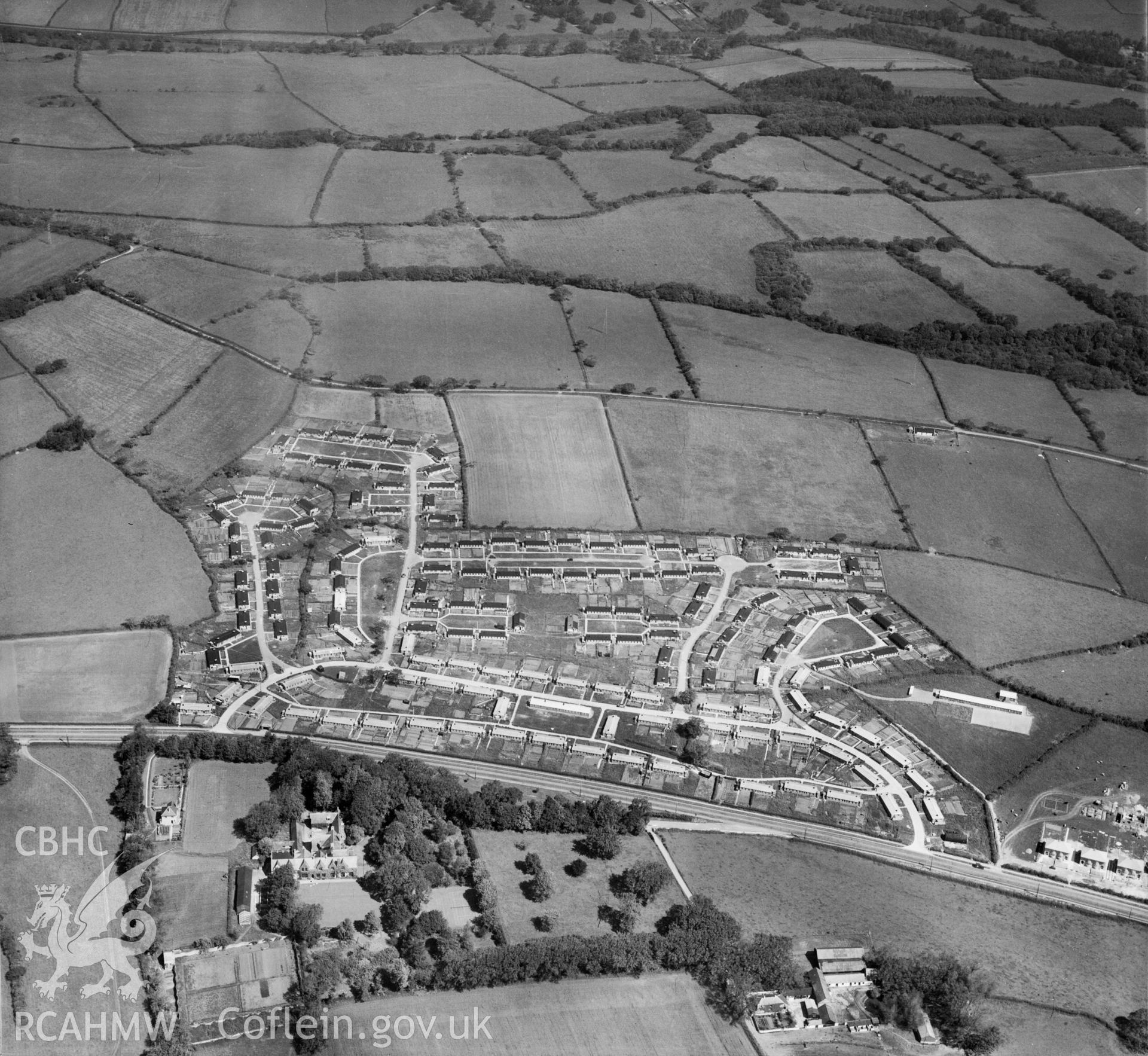 View of prefab housing estate, later rebuilt as Bryntirion, Bridgend