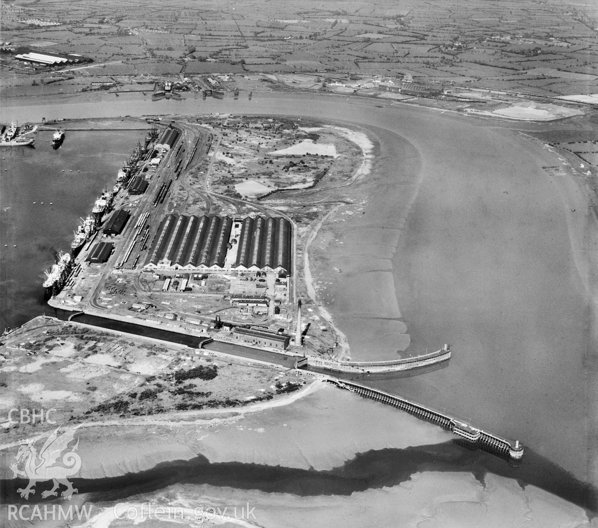 View of Newport Docks showing central store depot buildings