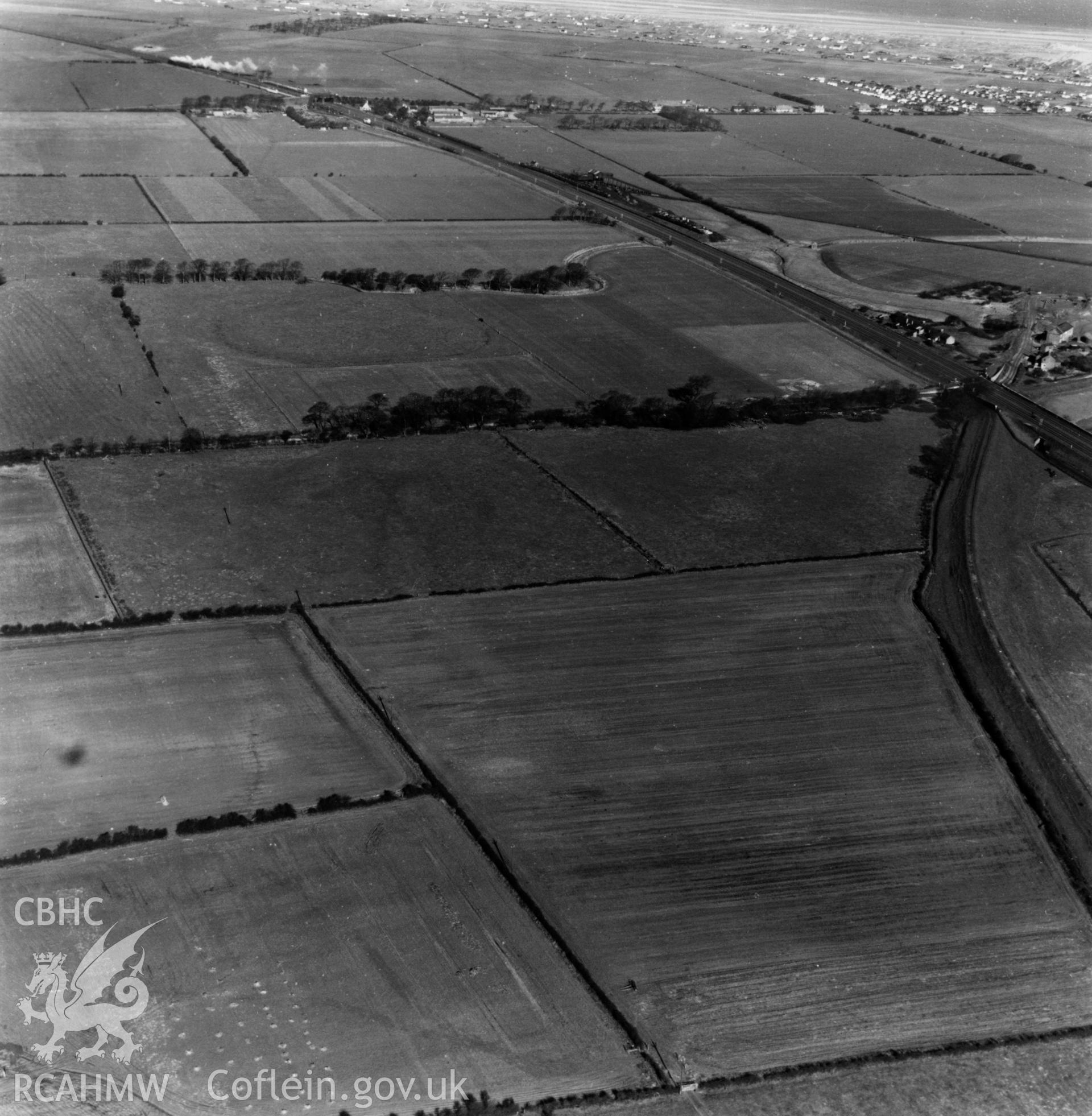 View of the Chester & Holyhead railway at Talacre. Oblique aerial photograph, 5?" cut roll film.
