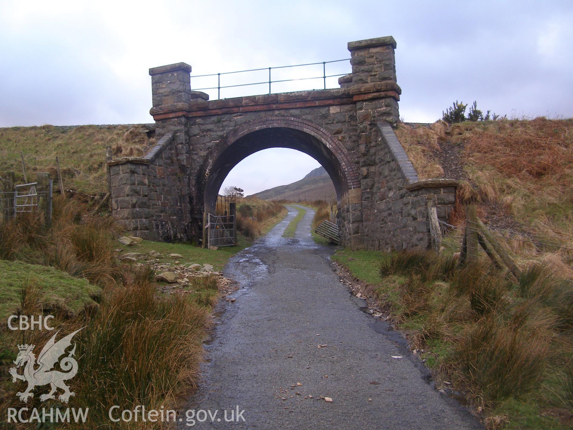 Digital colour photograph of Cader Ellyll Snowdon Mountain Railway bridge taken on 31/01/2008 by P.J. Schofield during the Snowdon North West Upland Survey undertaken by Oxford Archaeology North.