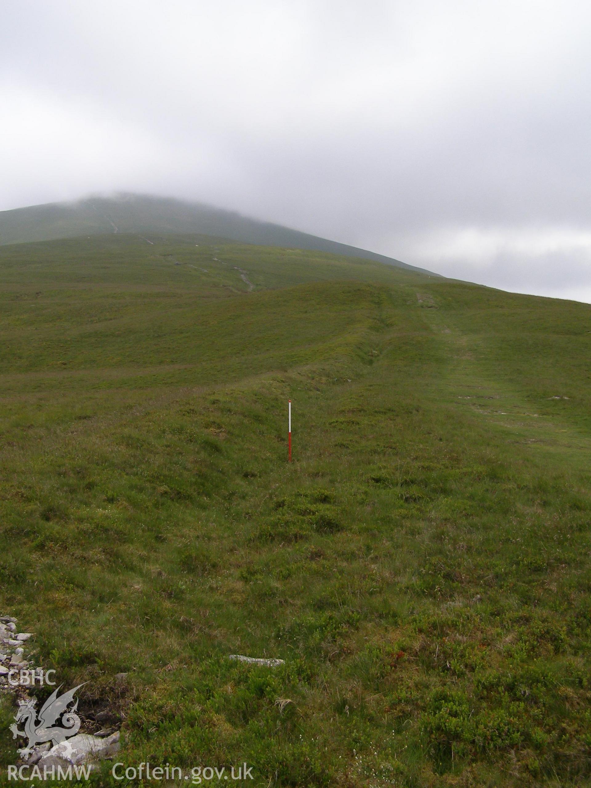 Digital colour photograph of Bryn Mawr linear earthwork taken on 12/06/2007 by P.J. Schofield during the Snowdon North West Upland Survey undertaken by Oxford Archaeology North.
