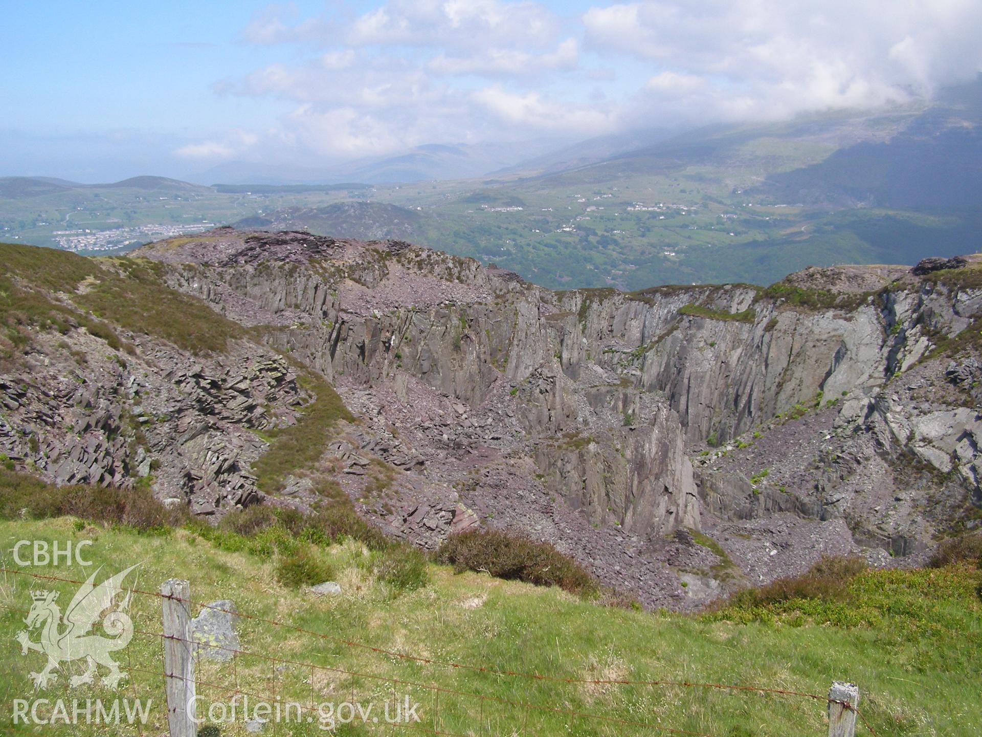 Digital colour photograph of Chwarel Cefn Du slate quarry I taken on 07/06/2007 by P.J. Schofield during the Snowdon North West Upland Survey undertaken by Oxford Archaeology North.