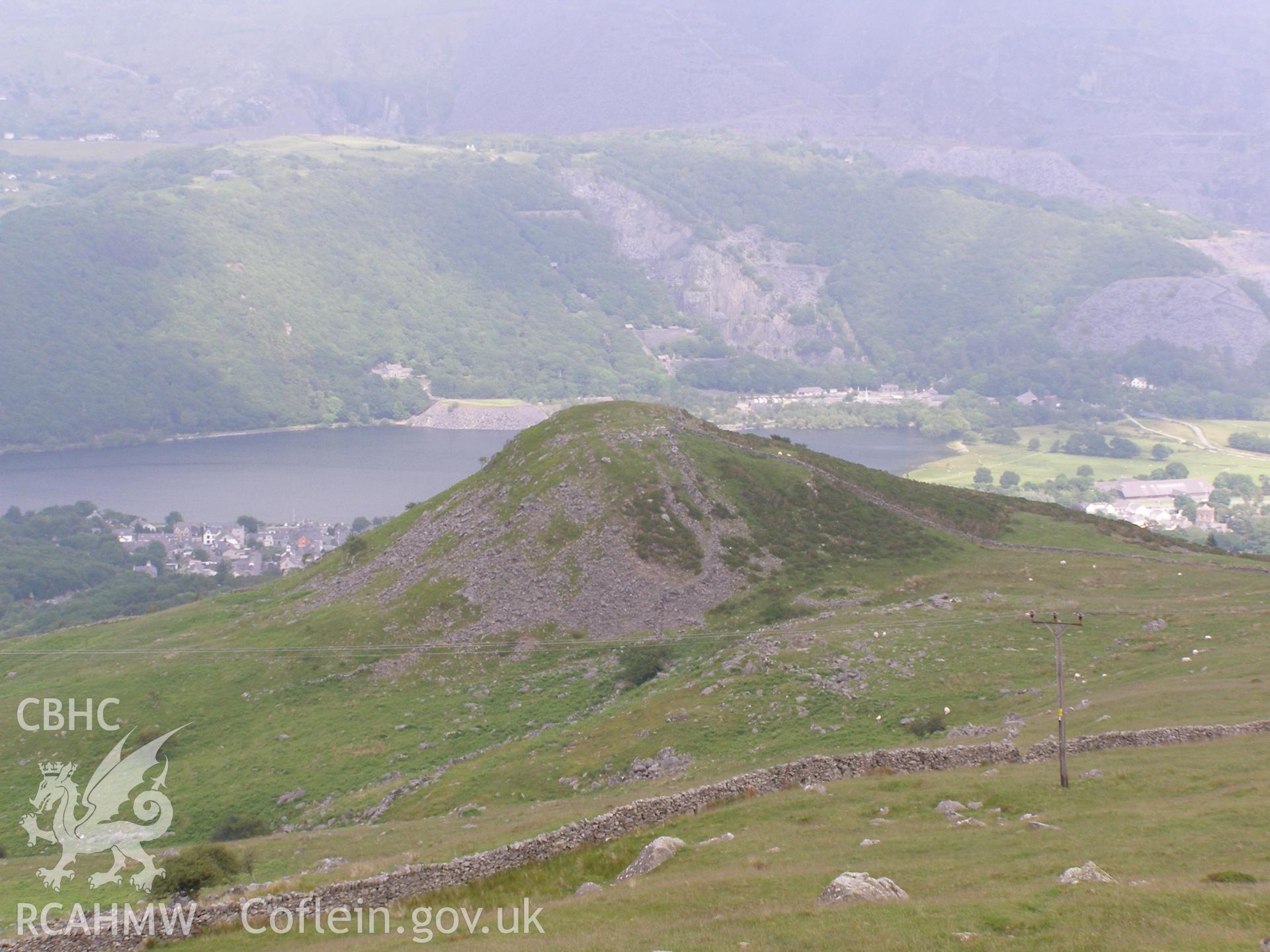 Digital colour photograph of Dinas Ty-Du hillfort taken on 12/06/2007 by P.J. Schofield during the Snowdon North West Upland Survey undertaken by Oxford Archaeology North.
