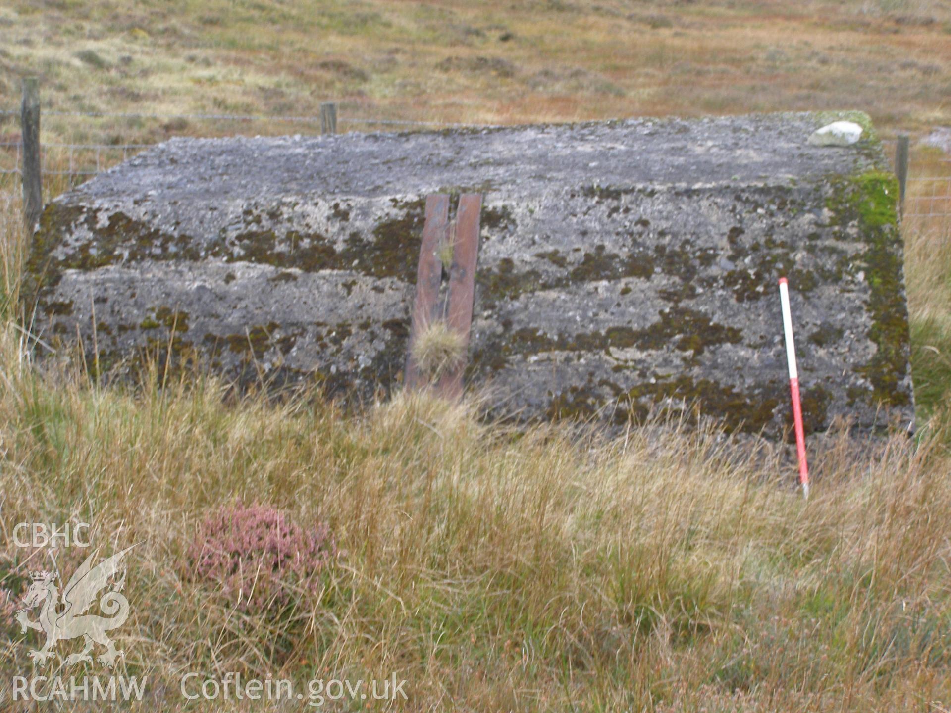 Digital colour photograph of Cefn Du Radio Station, concrete base XXII taken on 11/10/2007 by P.J. Schofield during the Snowdon North West Upland Survey undertaken by Oxford Archaeology North.