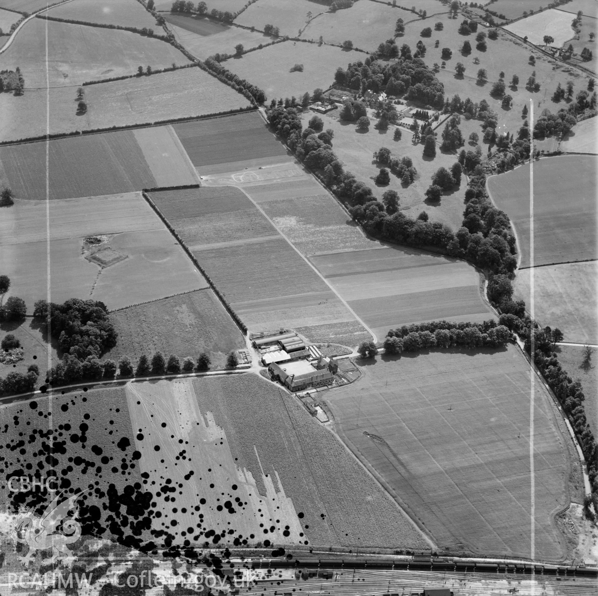 View of Maindiff farm and nursery showing Maindiff Court Hospital in background