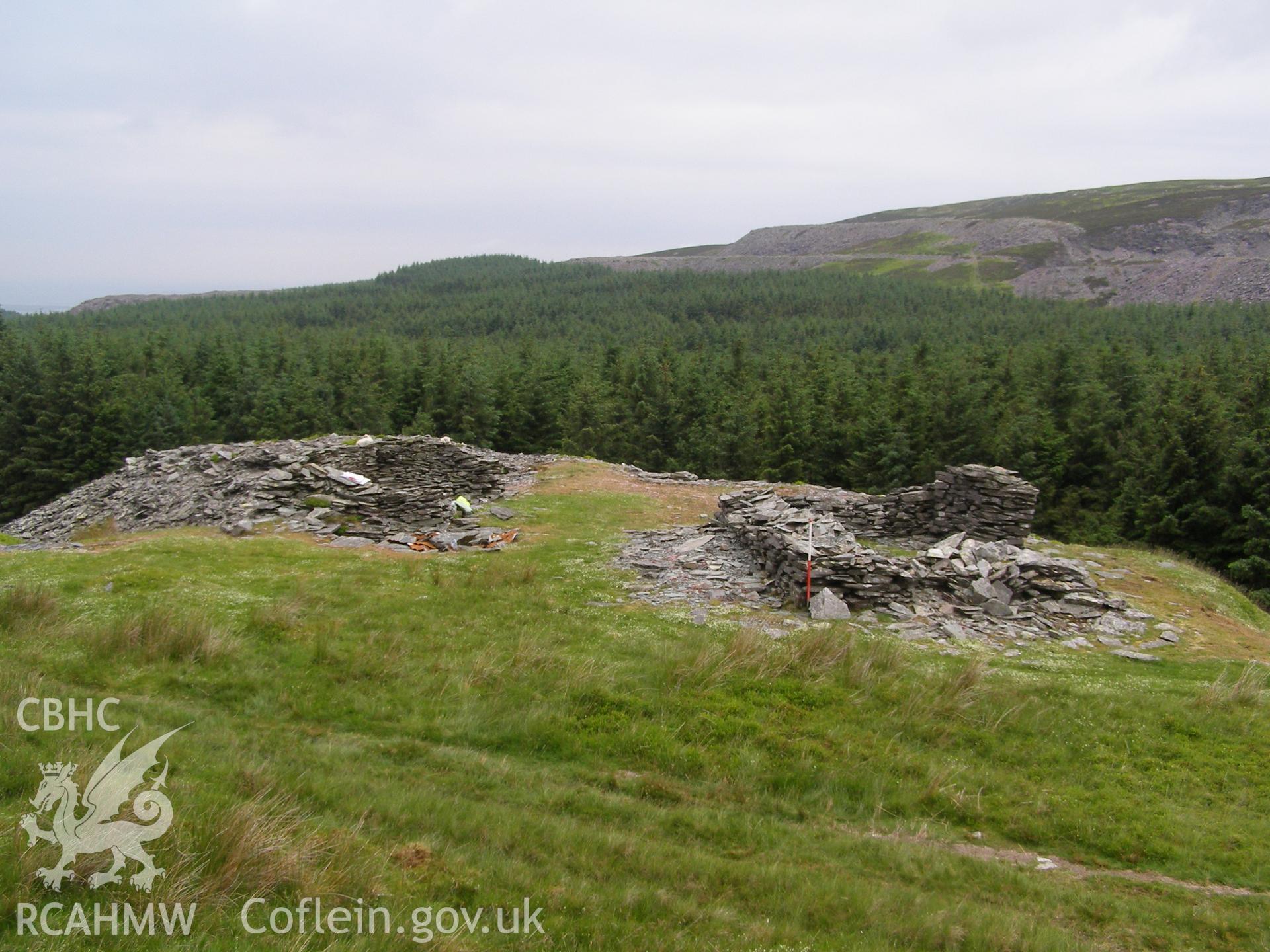 Digital colour photograph of Bryn Mawr slate quarry, quarry building VI taken on 13/06/2007 by P.J. Schofield during the Snowdon North West Upland Survey undertaken by Oxford Archaeology North.