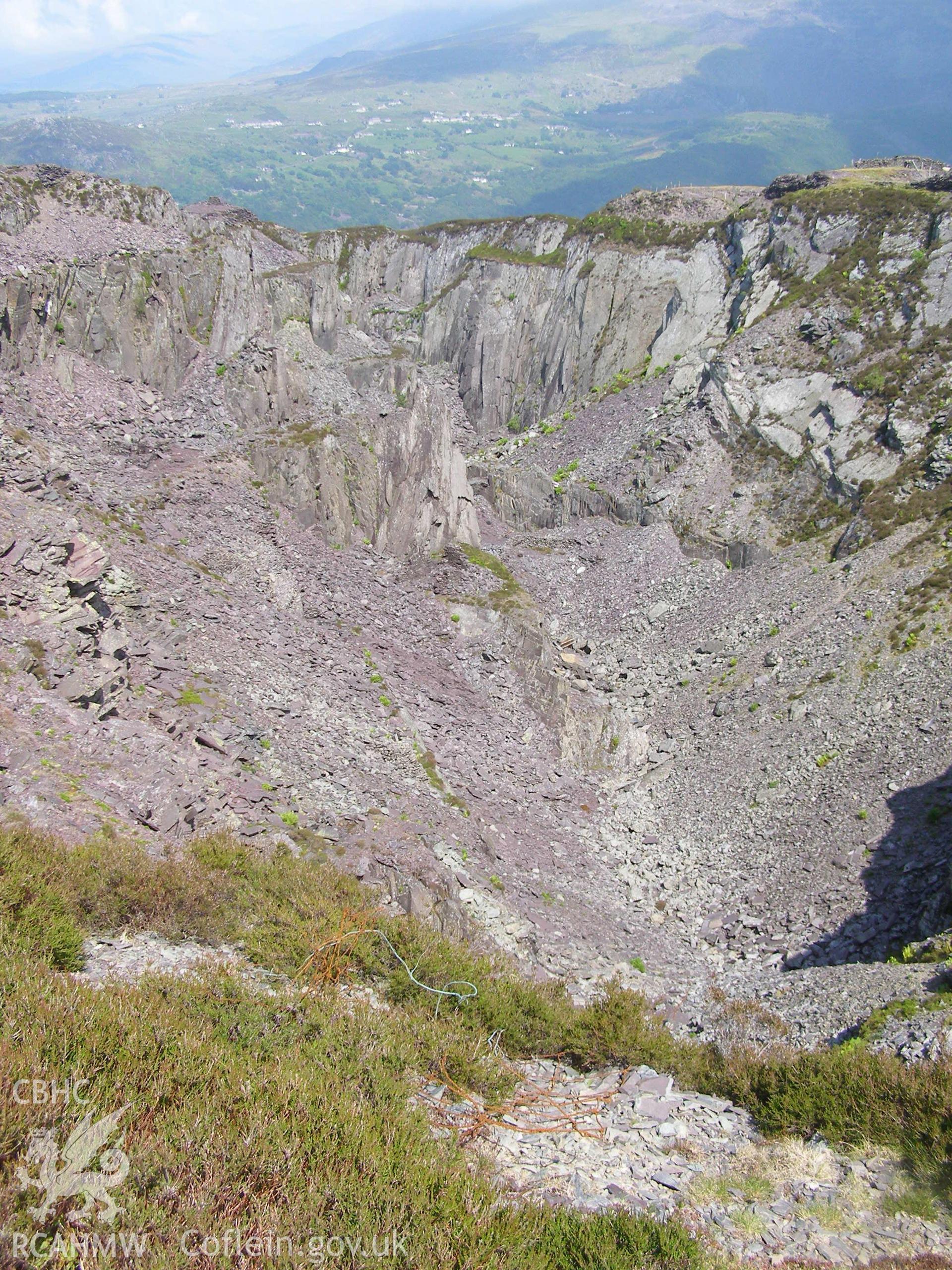 Digital colour photograph of Chwarel Cefn Du slate quarry I taken on 07/06/2007 by P.J. Schofield during the Snowdon North West Upland Survey undertaken by Oxford Archaeology North.