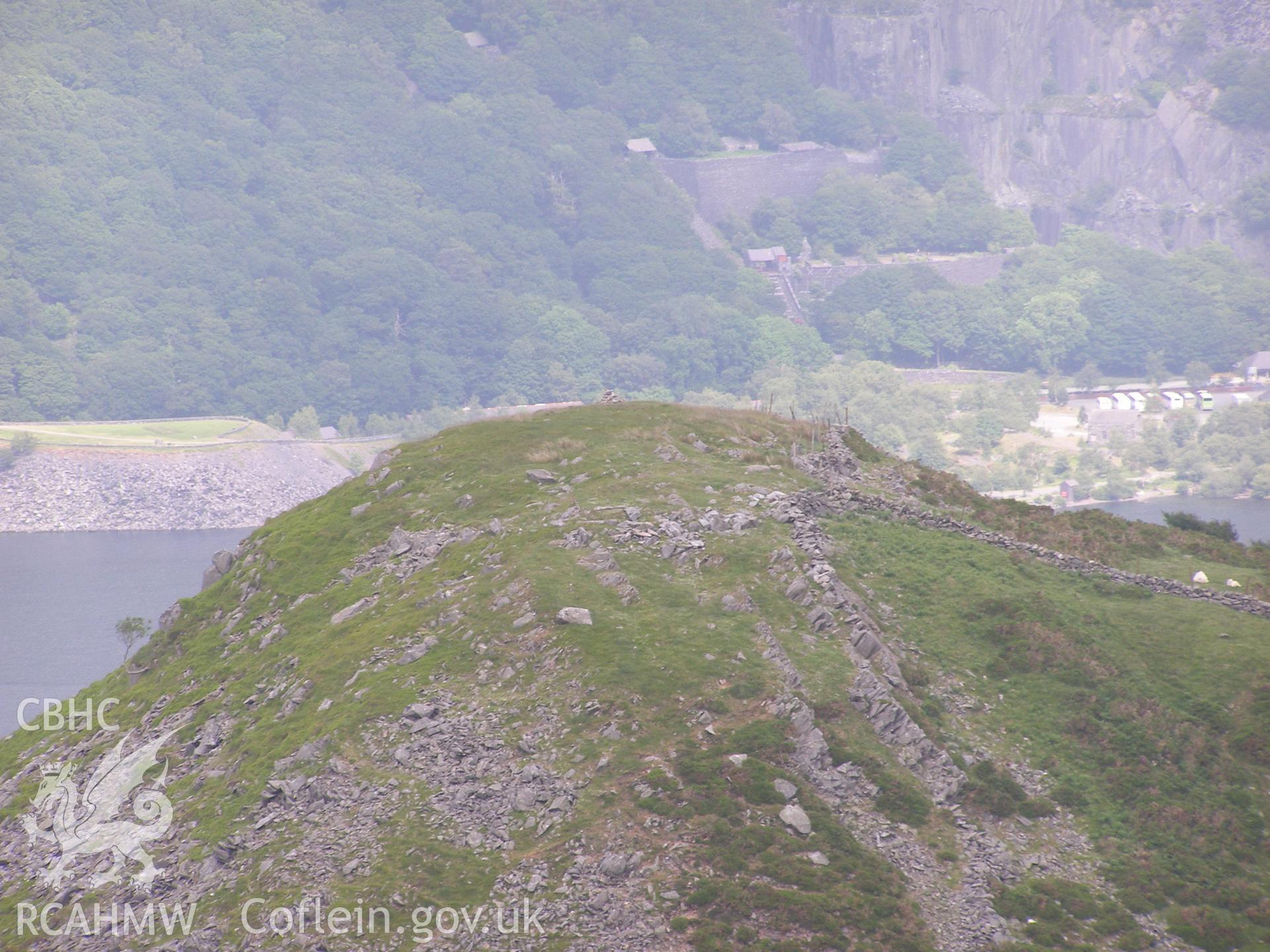 Digital colour photograph of Dinas Ty-Du hillfort taken on 12/06/2007 by P.J. Schofield during the Snowdon North West Upland Survey undertaken by Oxford Archaeology North.