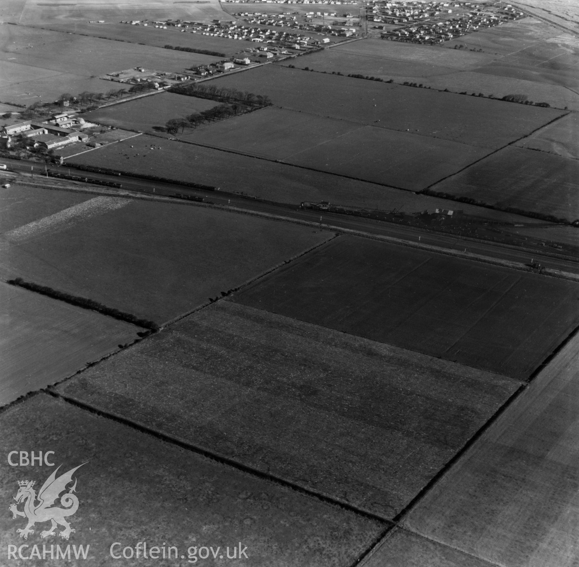 View of the Chester & Holyhead railway at Talacre. Oblique aerial photograph, 5?" cut roll film.