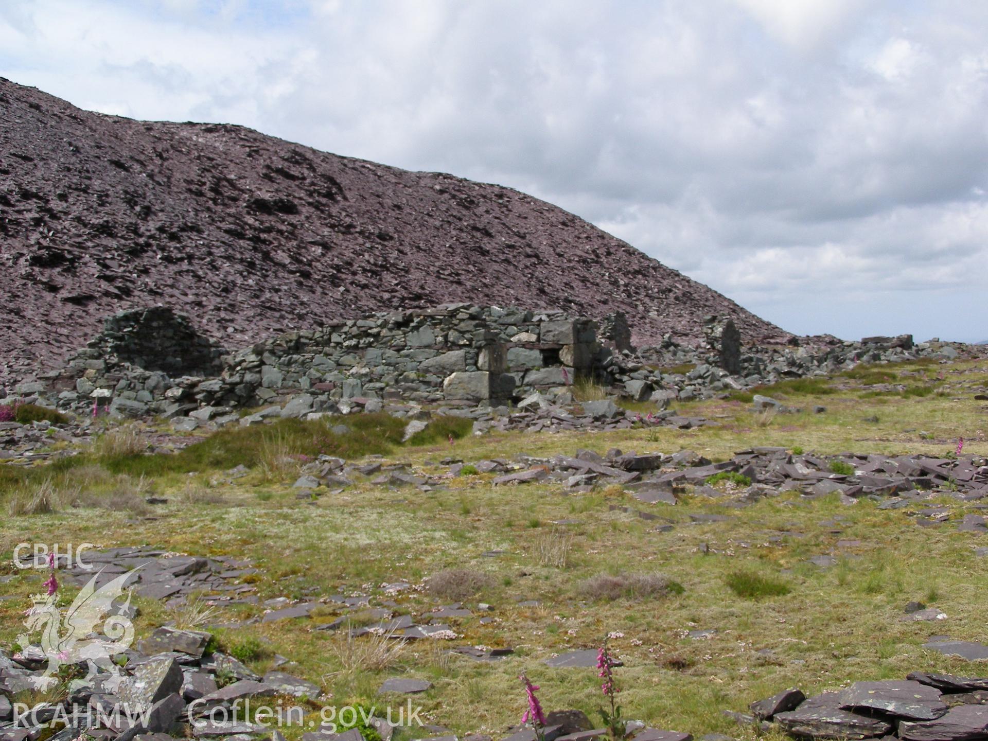 Digital colour photograph of Chwarel Cefn Du quarry buildings II taken on 26/06/2007 by P.J. Schofield during the Snowdon North West Upland Survey undertaken by Oxford Archaeology North.