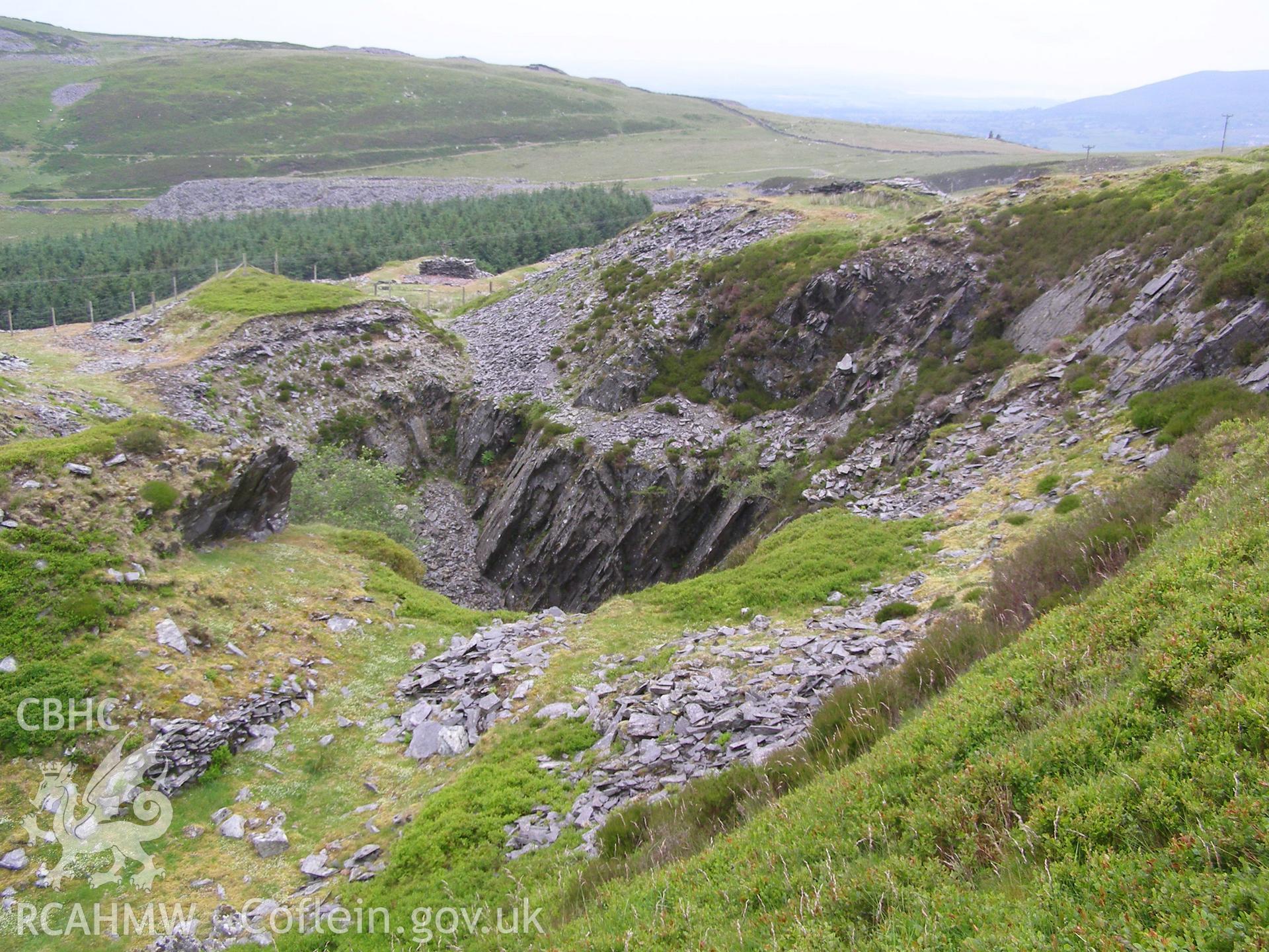 Digital colour photograph of Bryn Mawr slate quarry II taken on 14/06/2007 by P.J. Schofield during the Snowdon North West Upland Survey undertaken by Oxford Archaeology North.