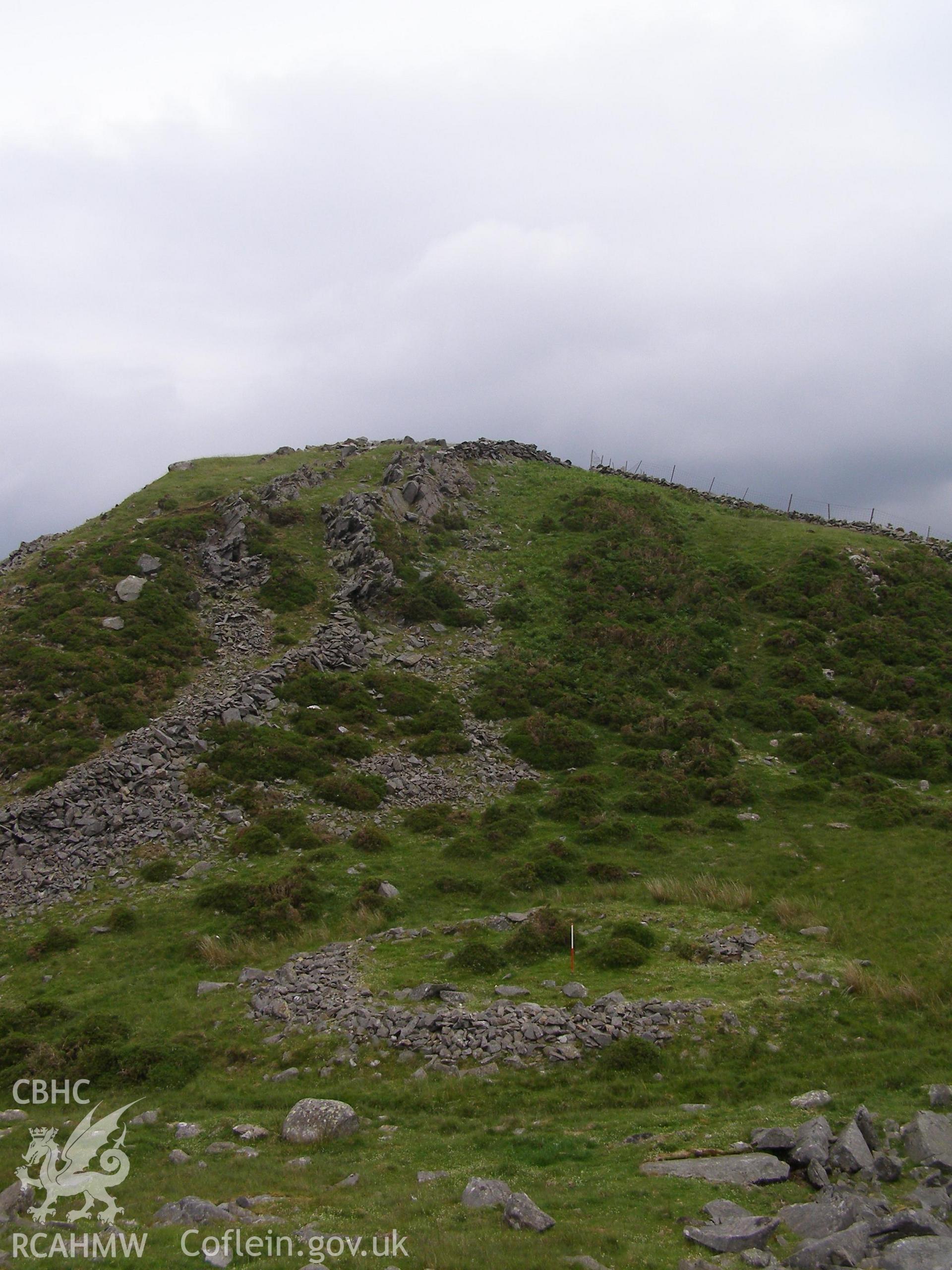 Digital colour photograph of Dinas Ty-Du hut circle settlement taken on 12/06/2007 by P.J. Schofield during the Snowdon North West Upland Survey undertaken by Oxford Archaeology North.