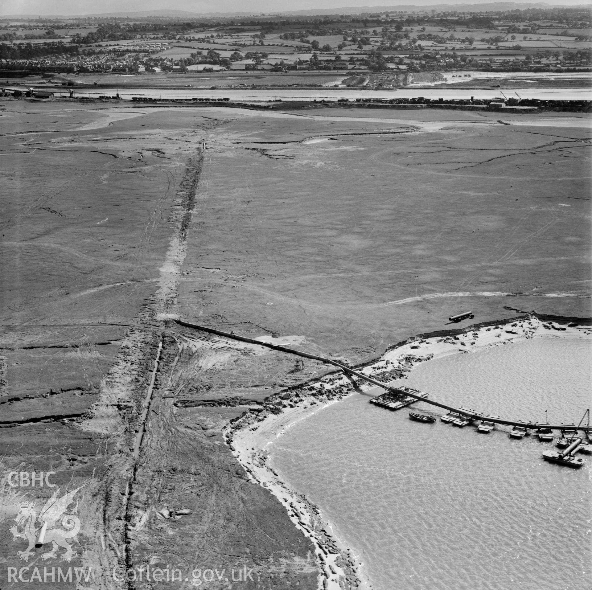 View of dredging work for Shotton Steelworks commissioned by the Westminster Dredging Co. Ltd