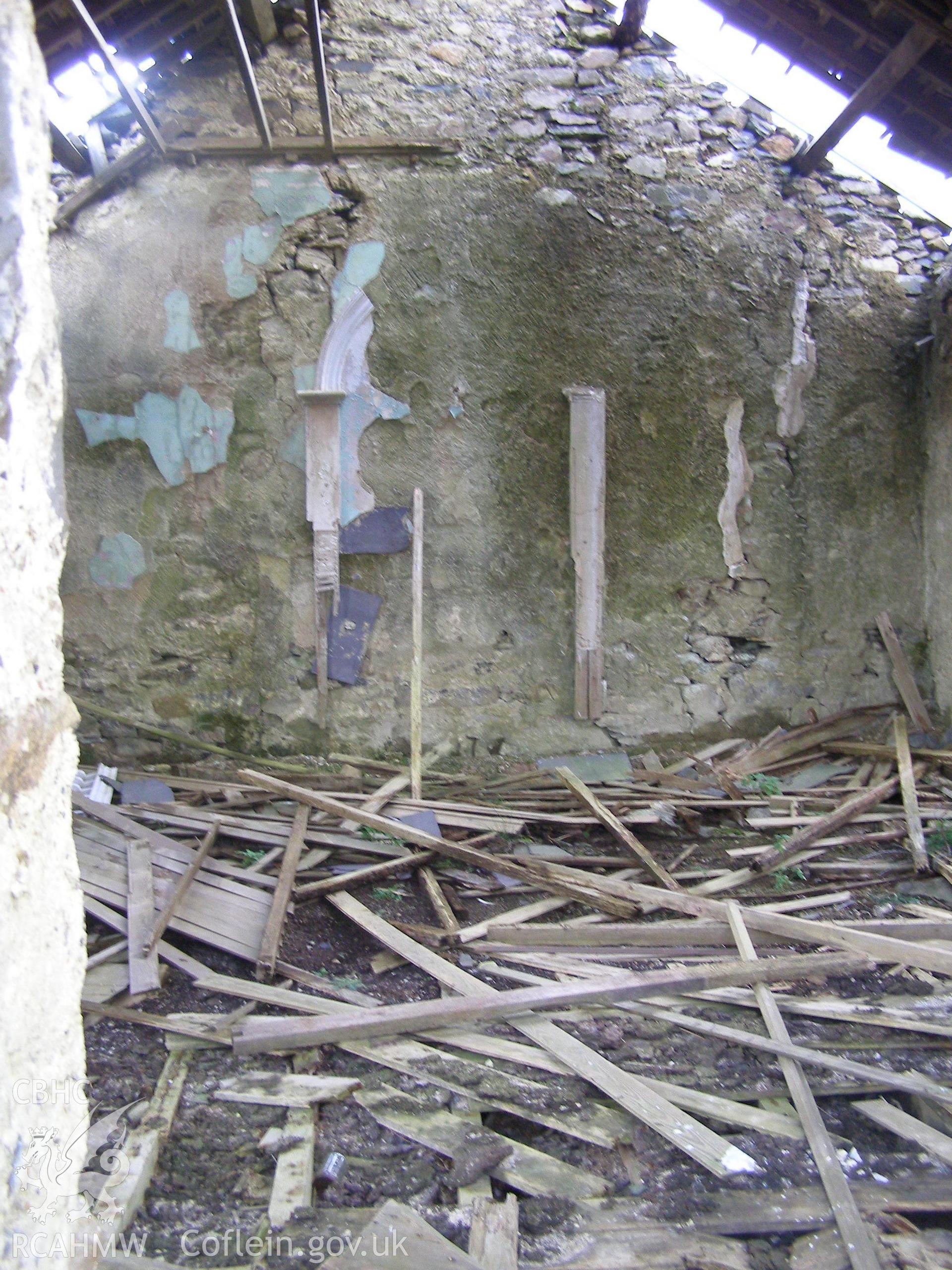 Digital colour photograph of Hebron Chapel (Calvanistic Methodist) Gwaen Cwm Brwynog taken on 09/10/2007 by P.J. Schofield during the Snowdon North West Upland Survey undertaken by Oxford Archaeology North.