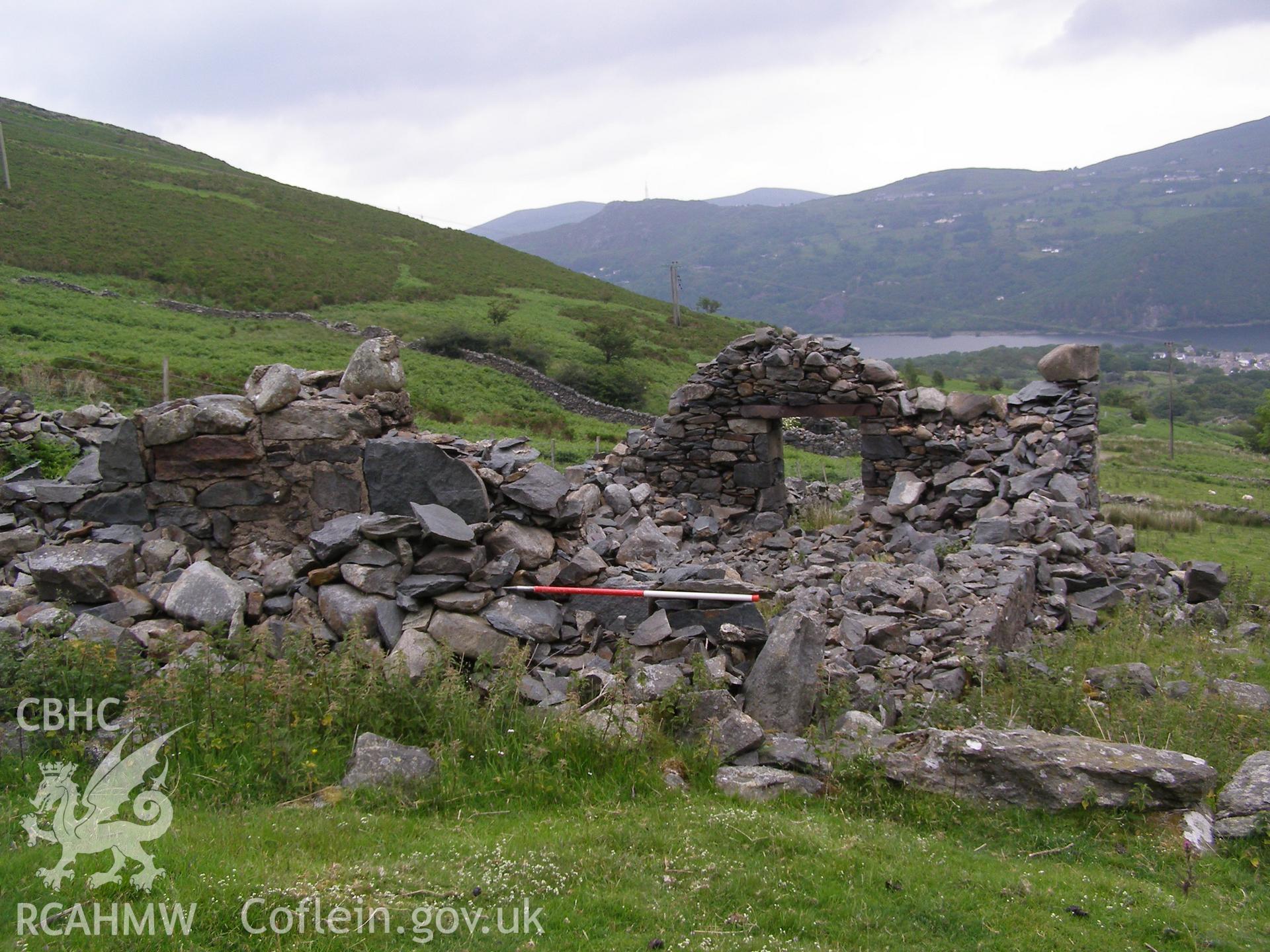 Digital colour photograph of Maen-Llwyd-Isaf farm building taken on 13/06/2007 by P.J. Schofield during the Snowdon North West Upland Survey undertaken by Oxford Archaeology North.