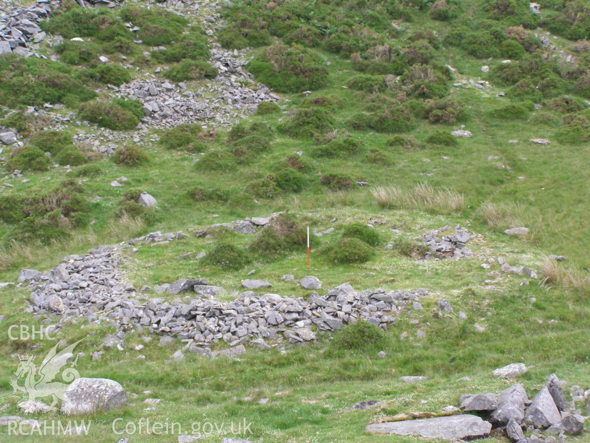 Digital colour photograph of Dinas Ty-Du hut circle settlement taken on 12/06/2007 by P.J. Schofield during the Snowdon North West Upland Survey undertaken by Oxford Archaeology North.