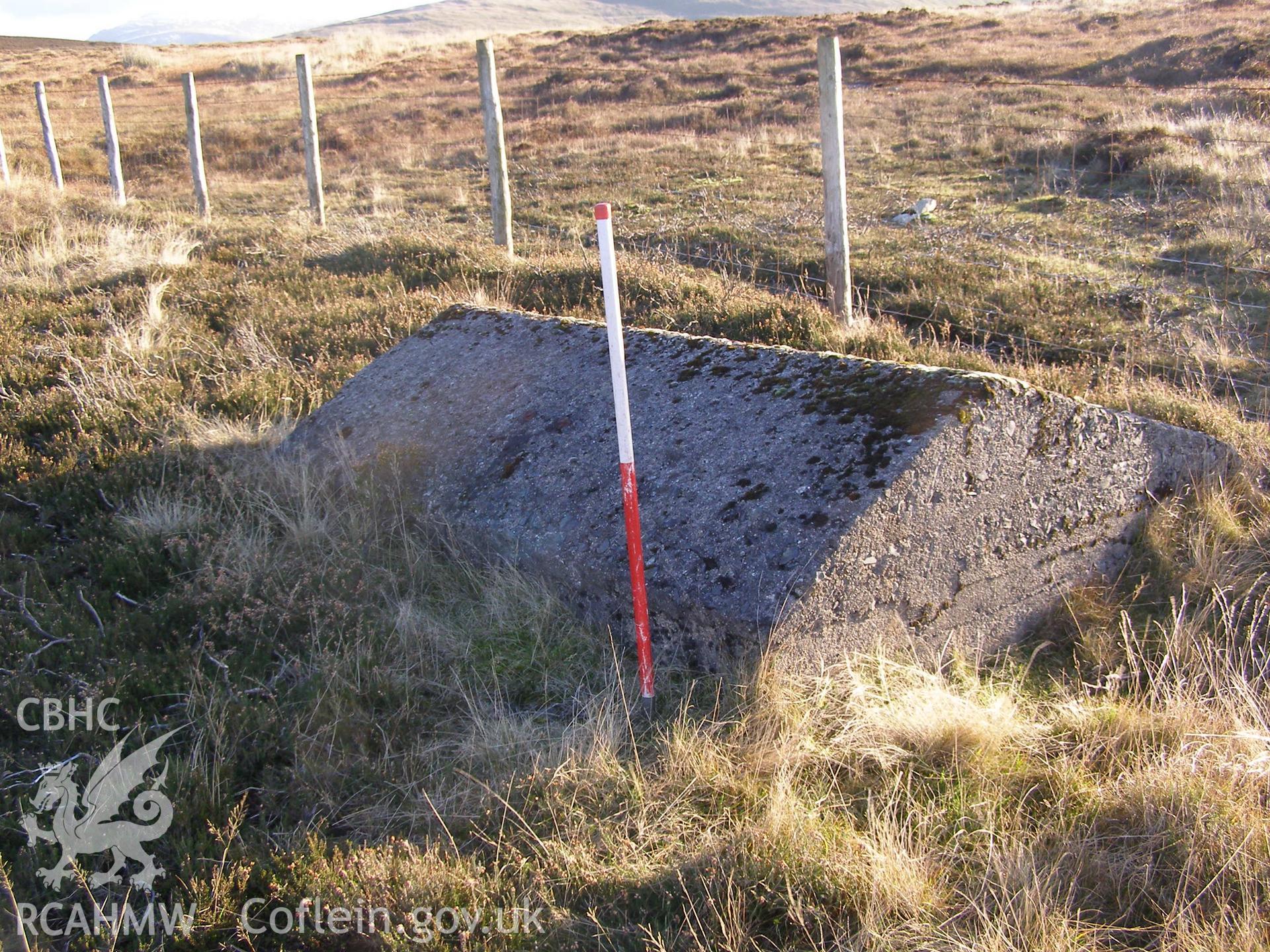 Digital colour photograph of Cefn Du Radio Station, concrete base XXXIV taken on 12/10/2007 by P.J. Schofield during the Snowdon North West Upland Survey undertaken by Oxford Archaeology North.