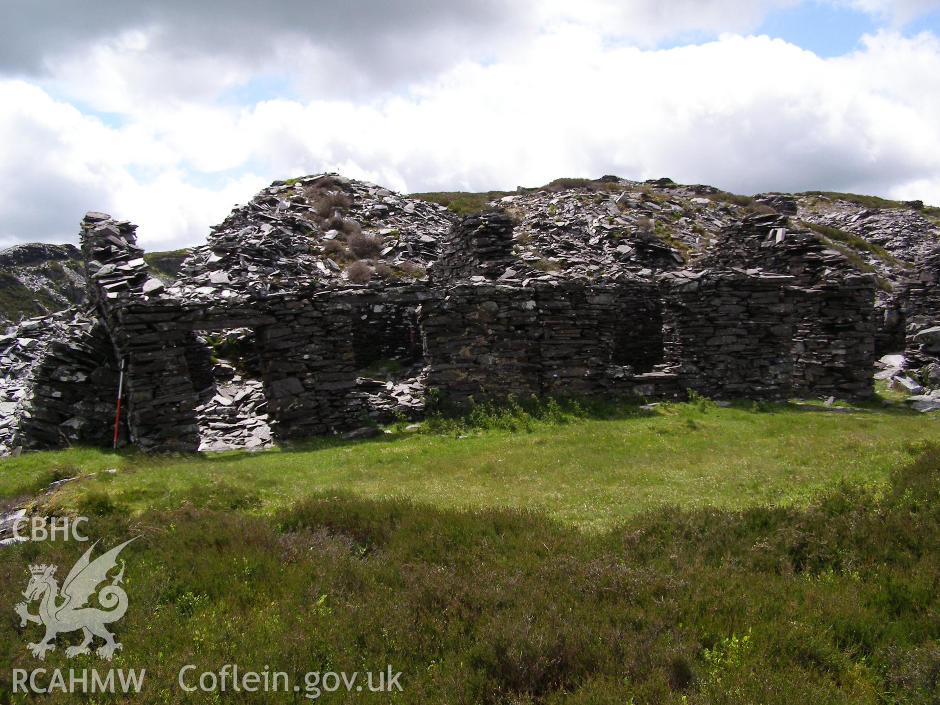 Digital colour photograph of Chwarel Cefn Du quarry buildings VI taken on 26/06/2007 by P.J. Schofield during the Snowdon North West Upland Survey undertaken by Oxford Archaeology North.